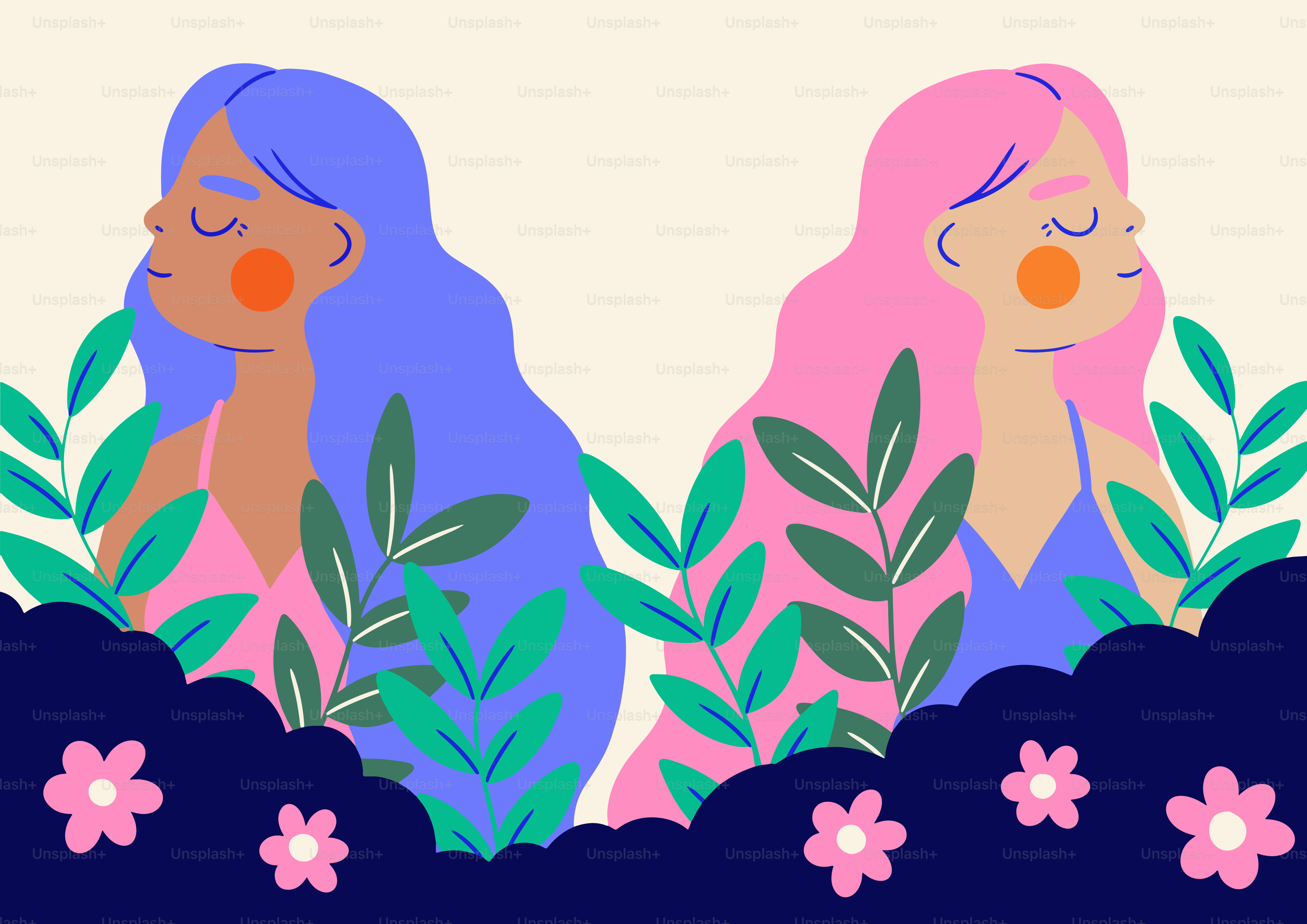 A couple of women standing next to each other