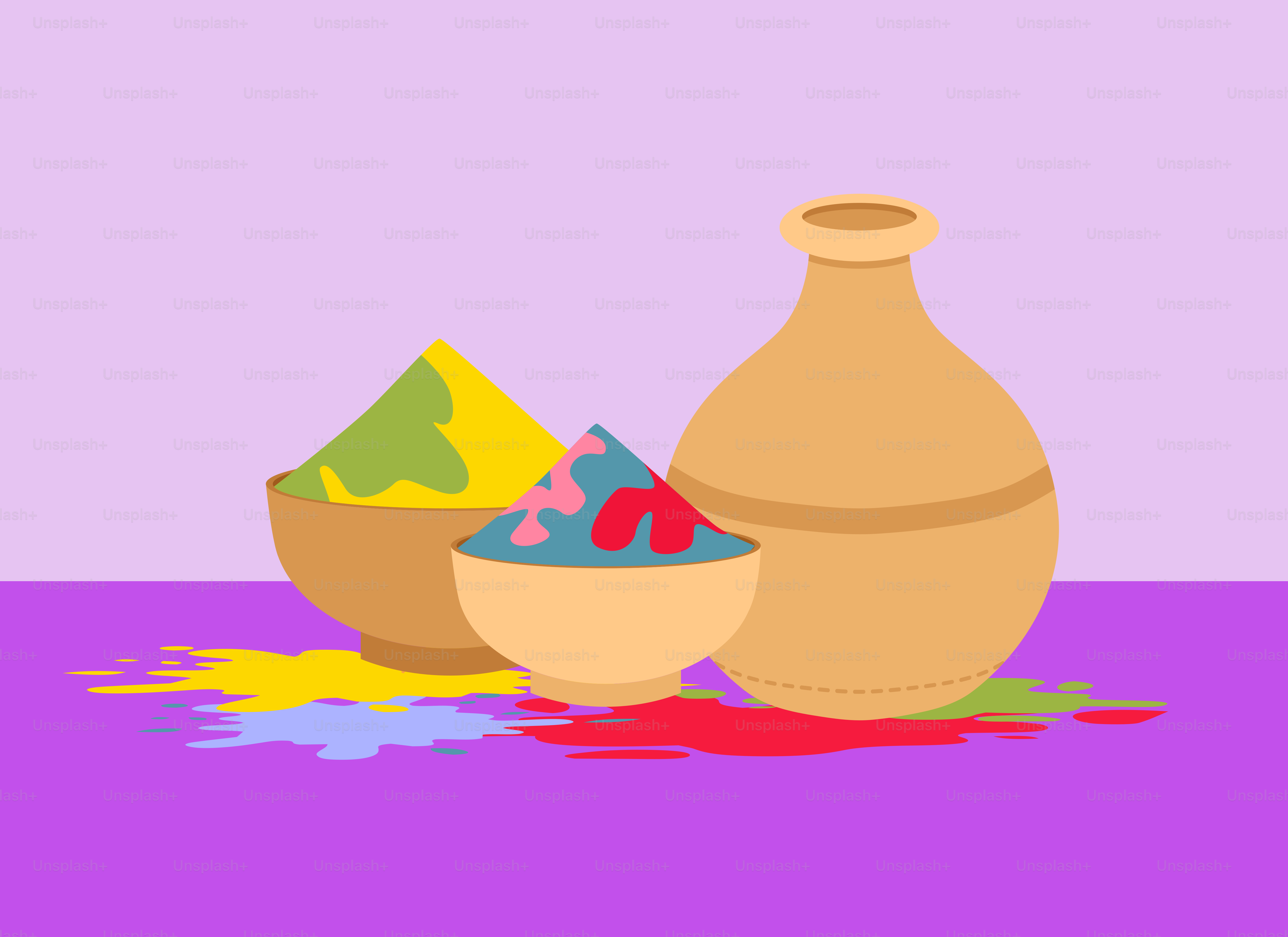 A picture of a vase and a bowl of paint