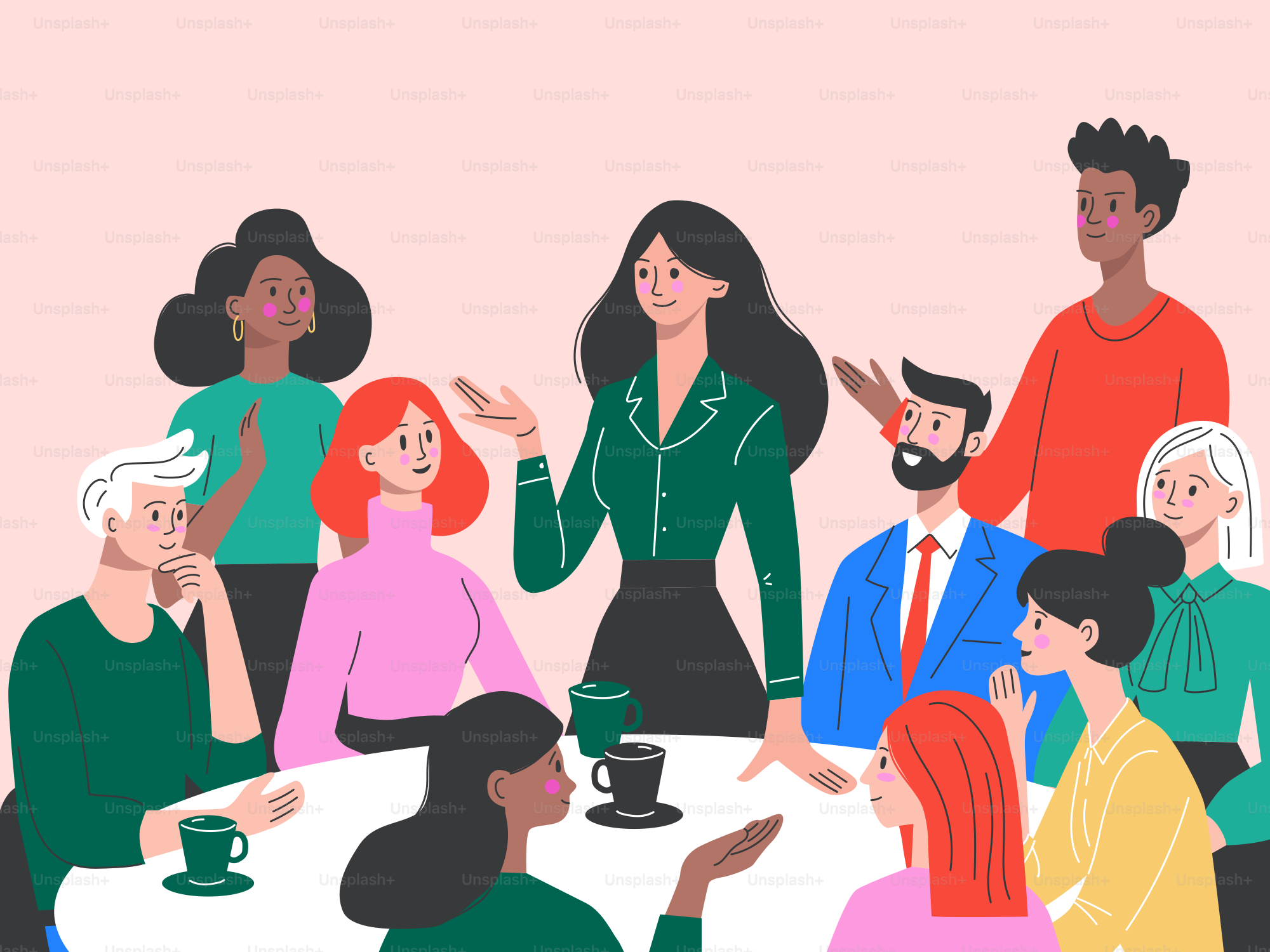 A group of people sitting around a table