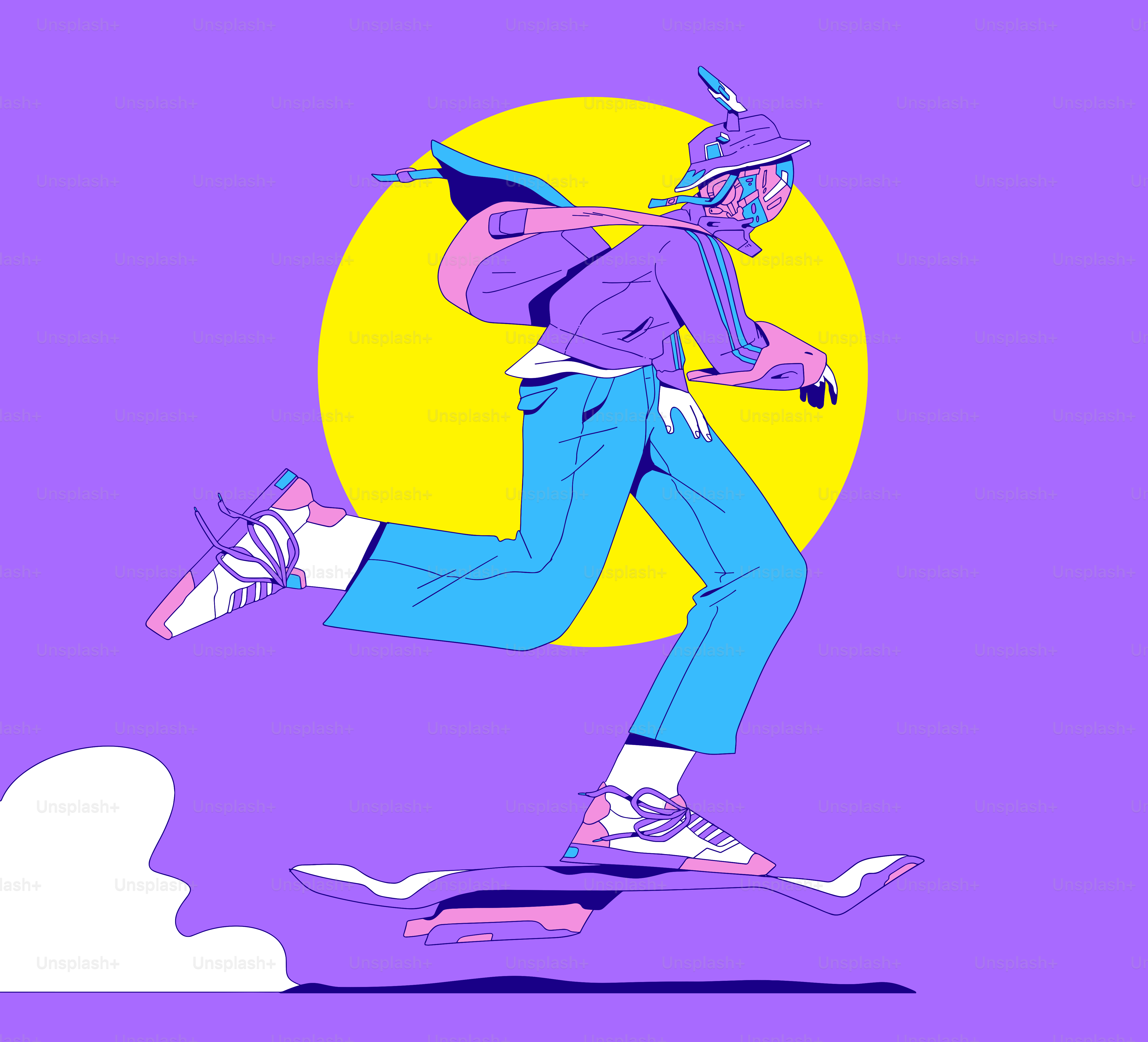 Un homme vole dans les airs sur un skateboard