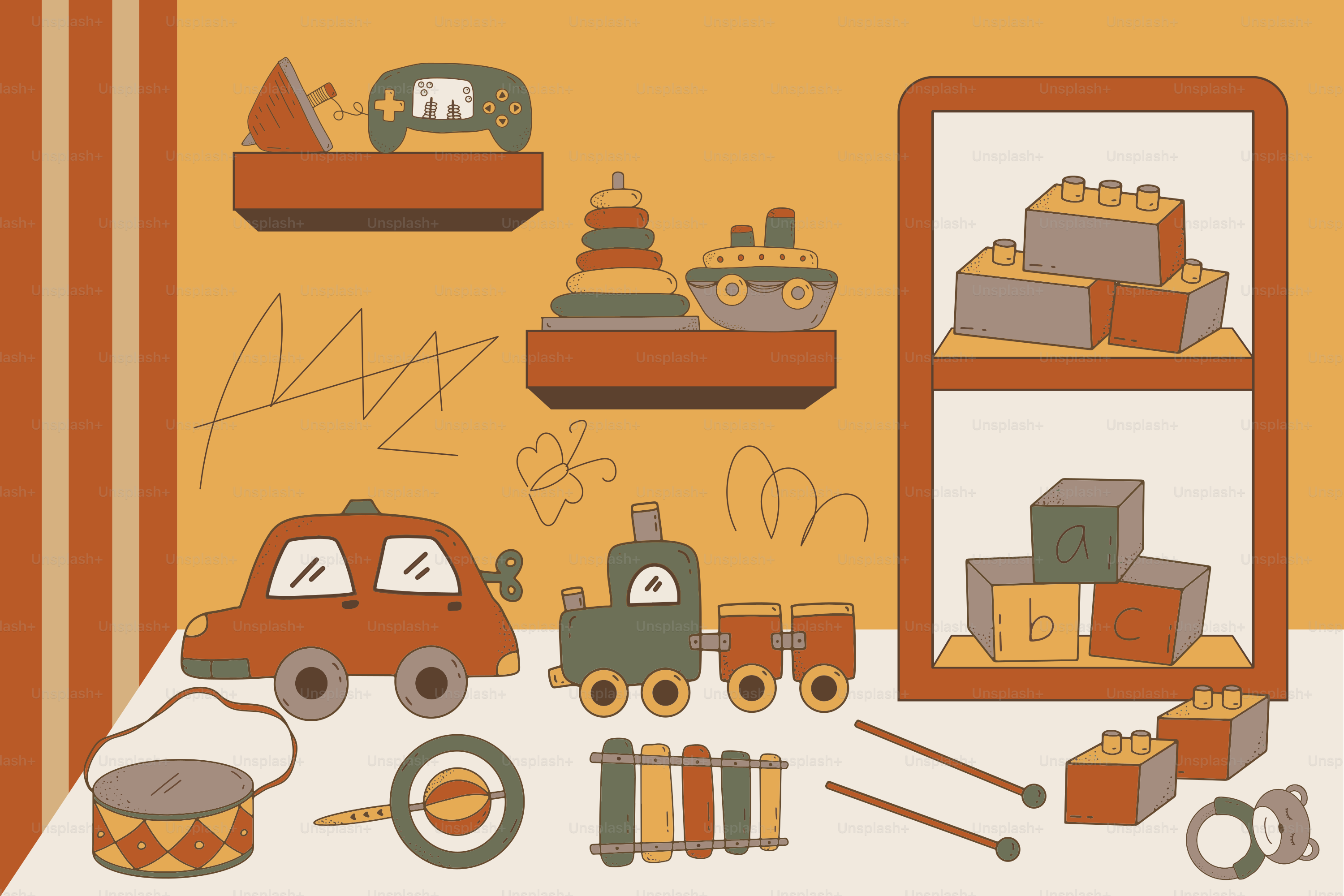 A room filled with lots of boxes and toys