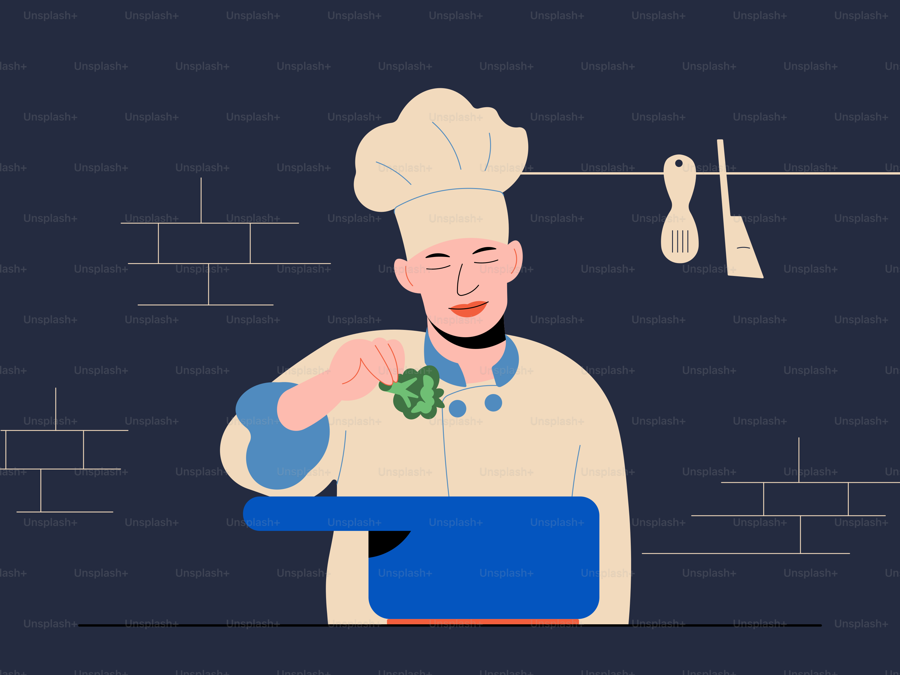 A man in a chef's hat is preparing food