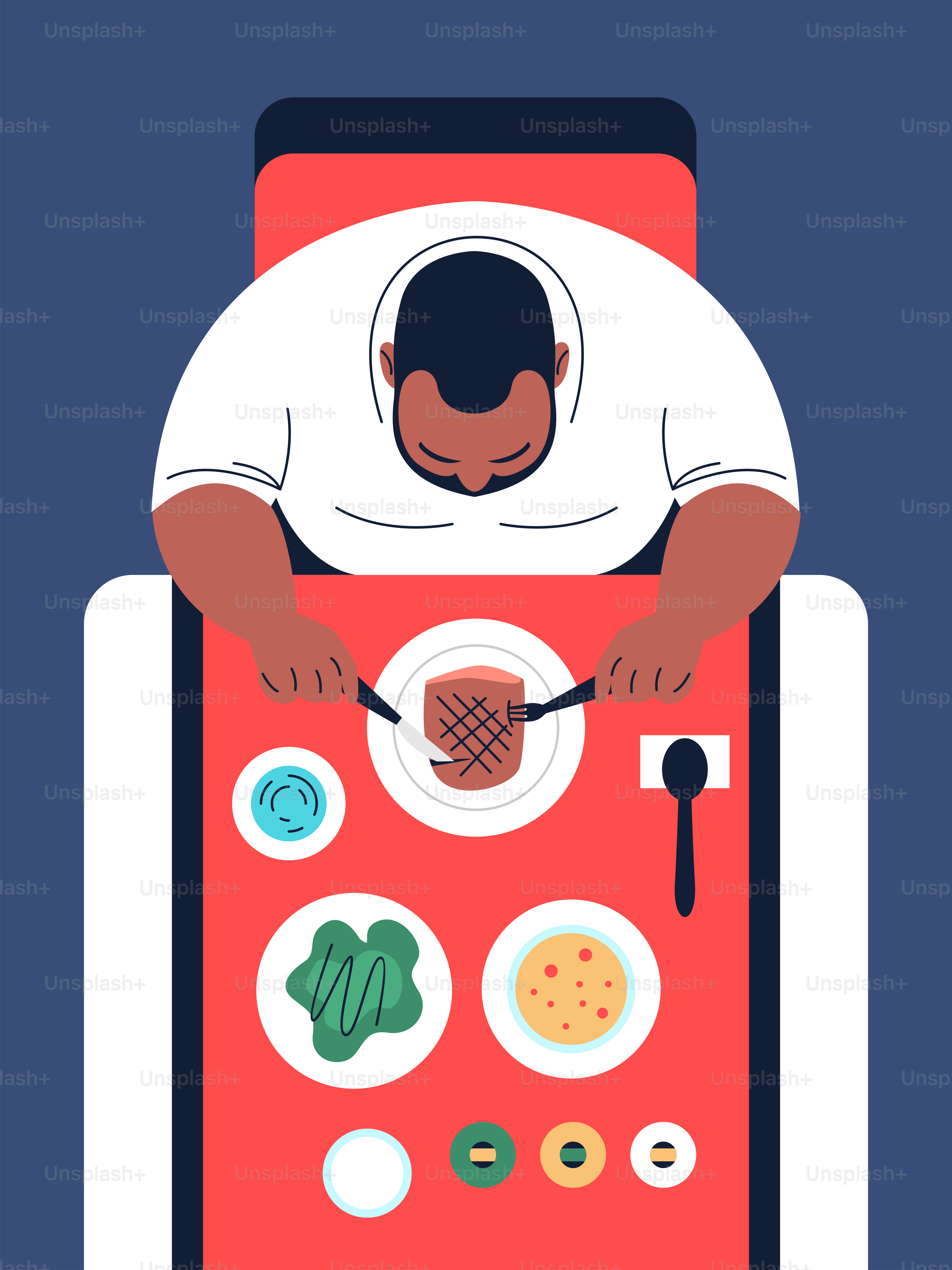 A man sitting at a table with a plate of food in front of him