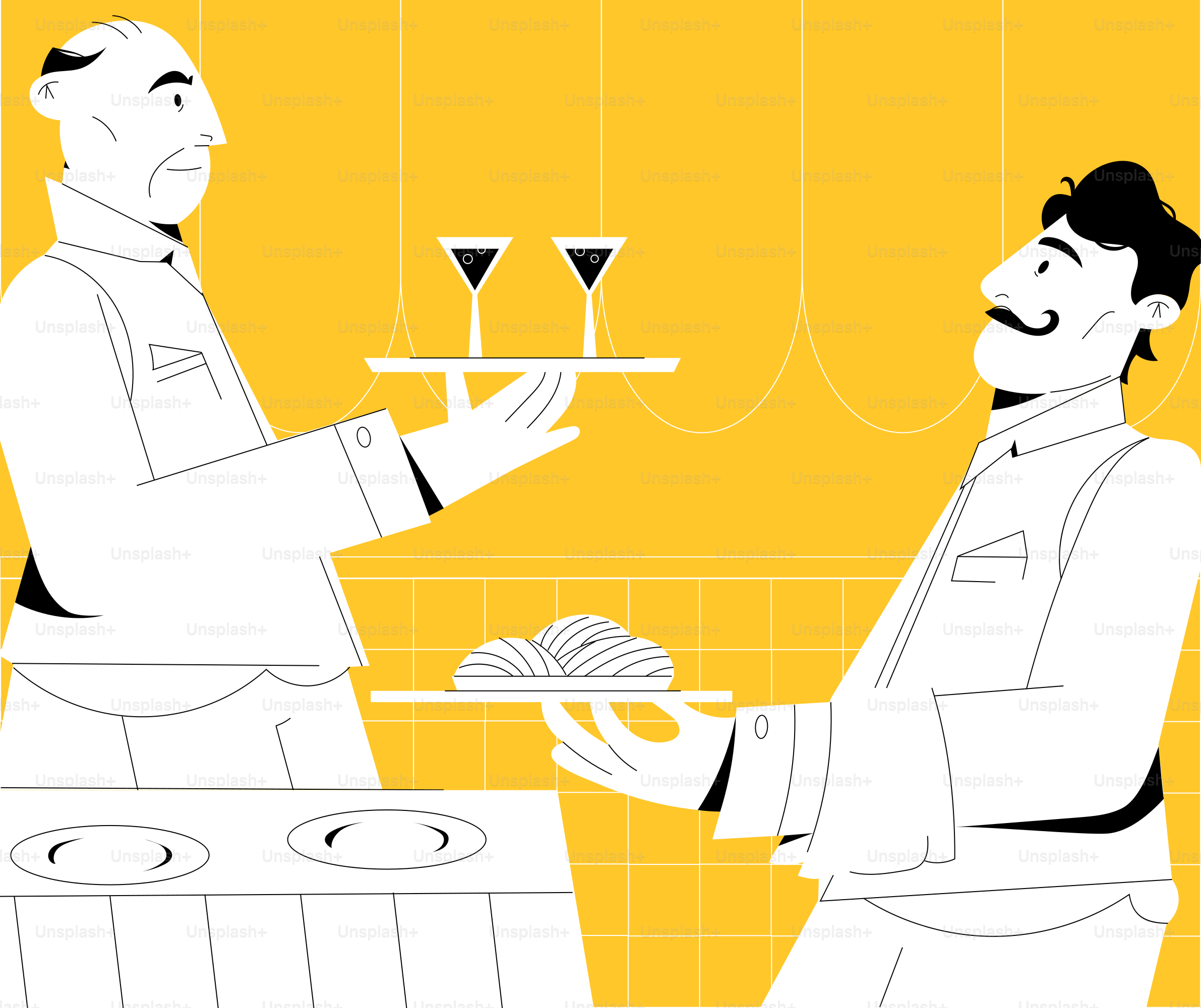 Ein paar Männer, die nebeneinander stehen