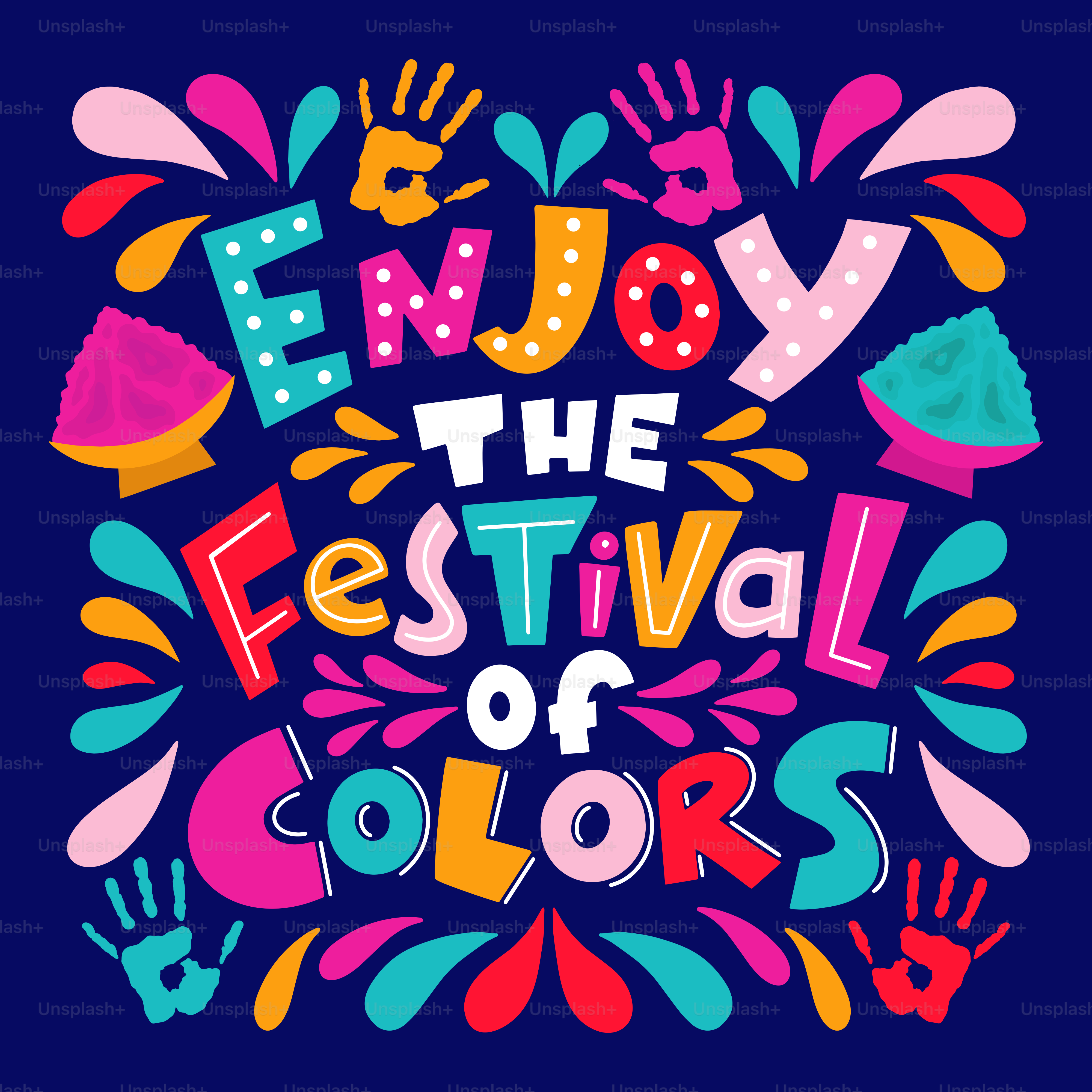 A poster that says enjoy the festival of colors
