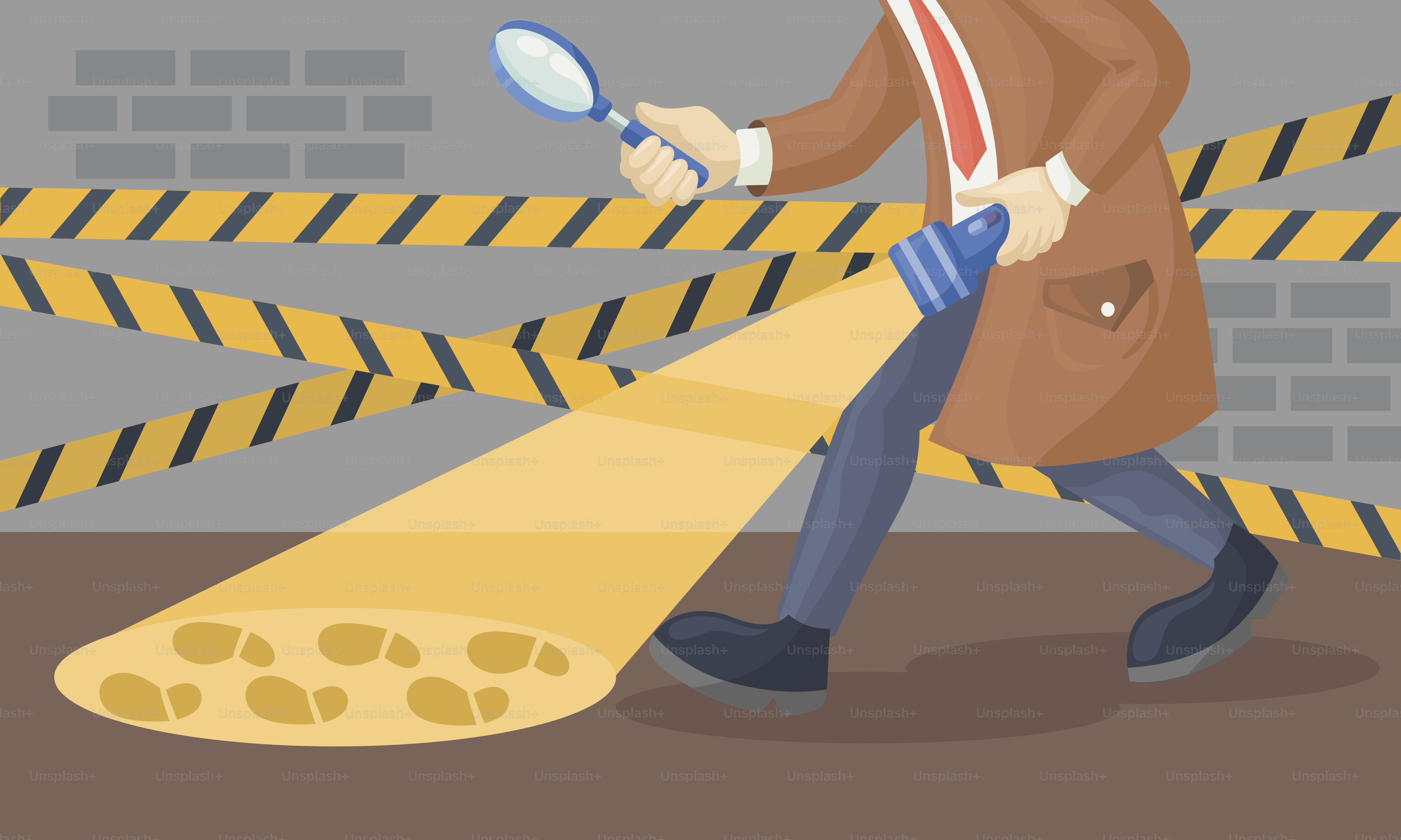 Un homme en trench-coat tenant une loupe