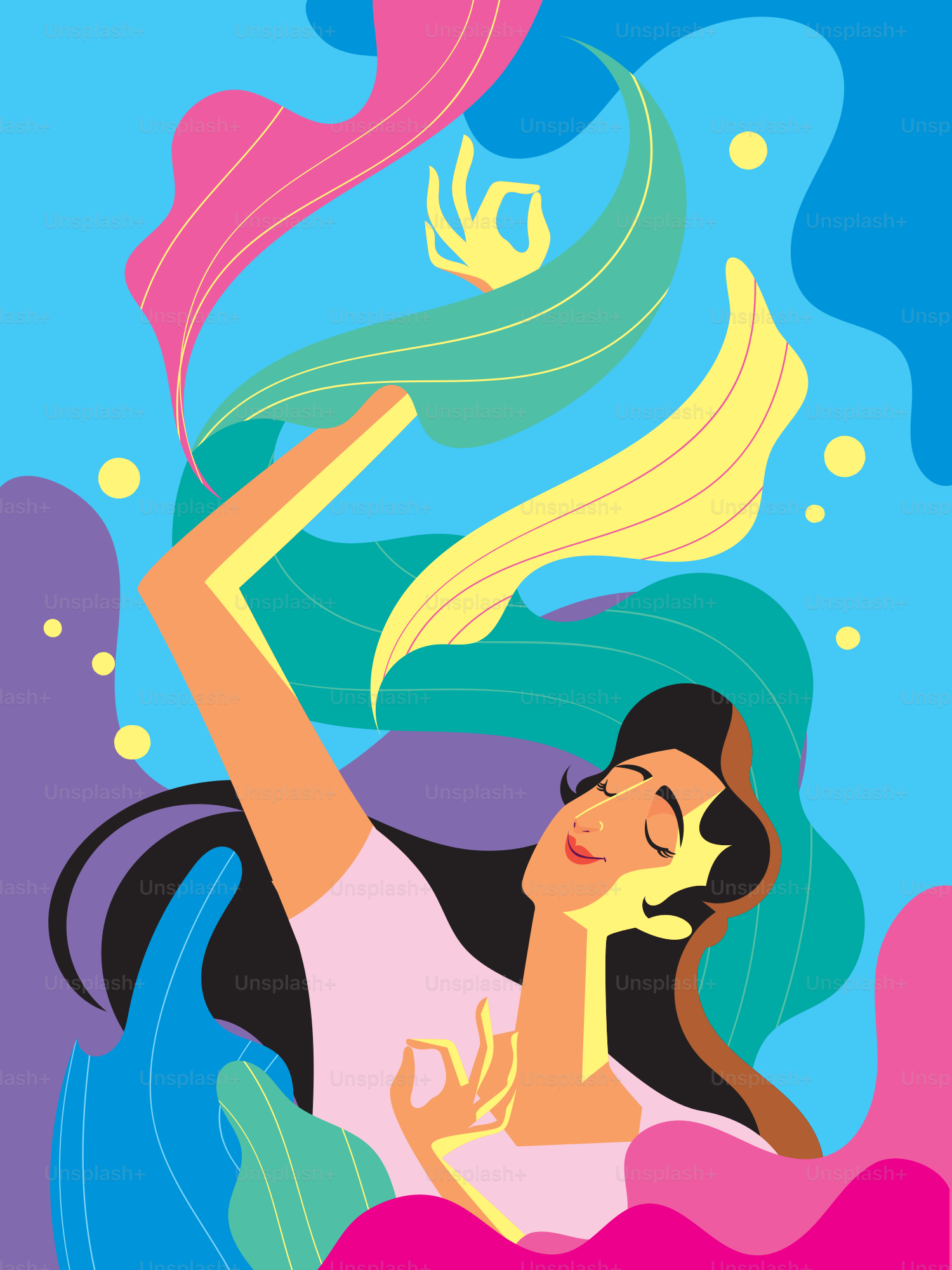 A woman with her arms up in the air