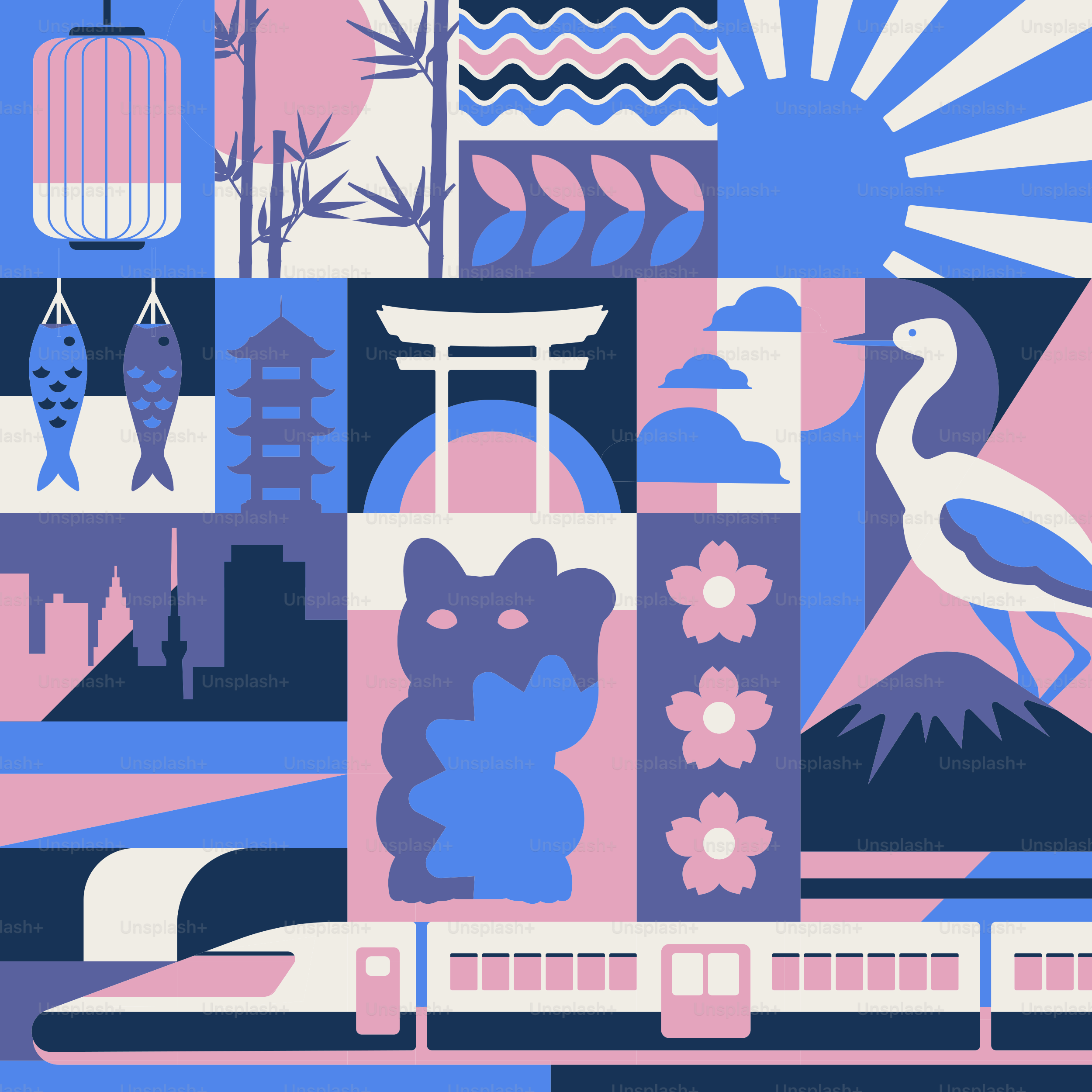 A picture of a city with a bird and a birdcage