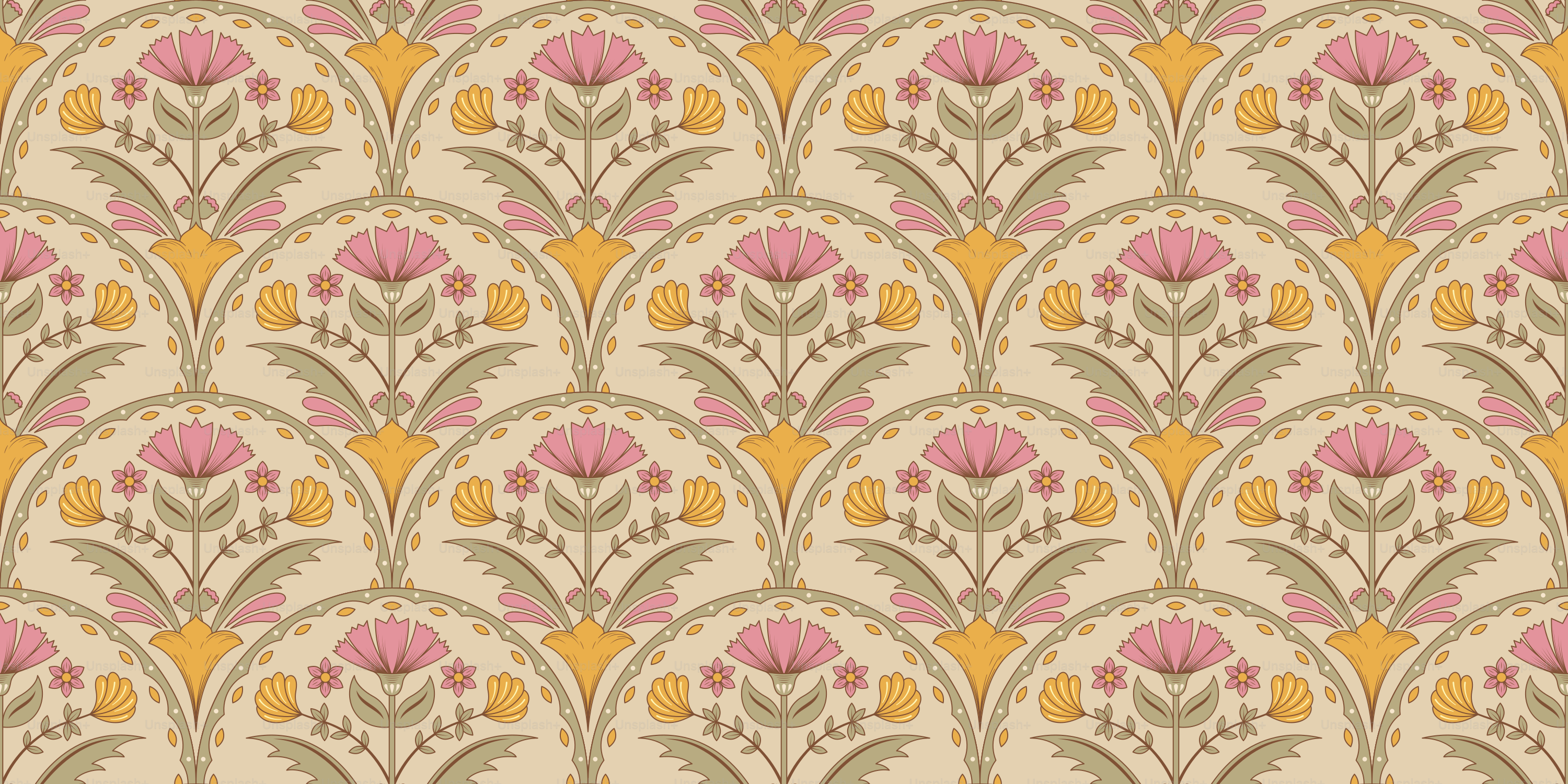 A wallpaper with a flower pattern on it