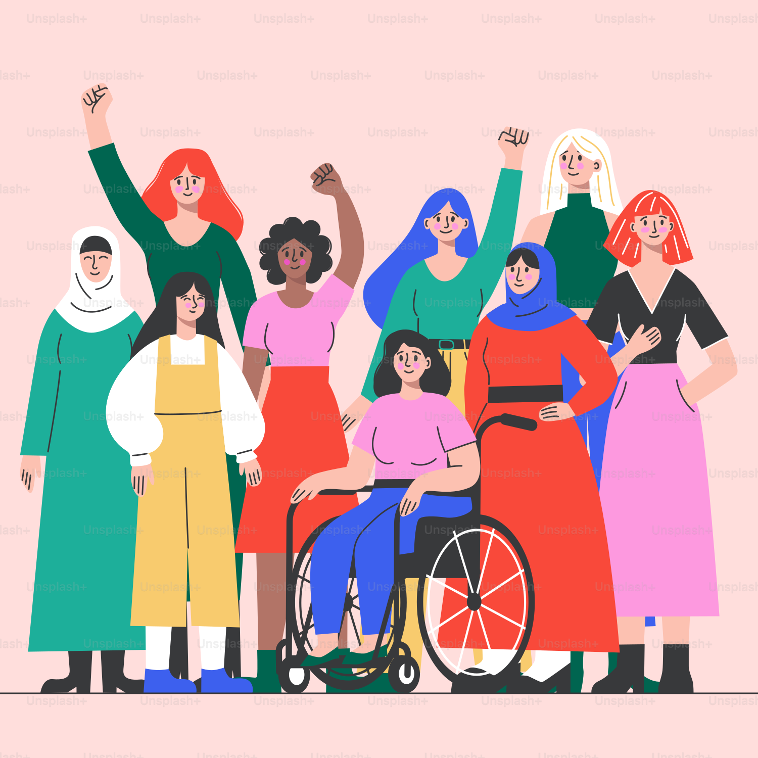 A group of women standing next to each other