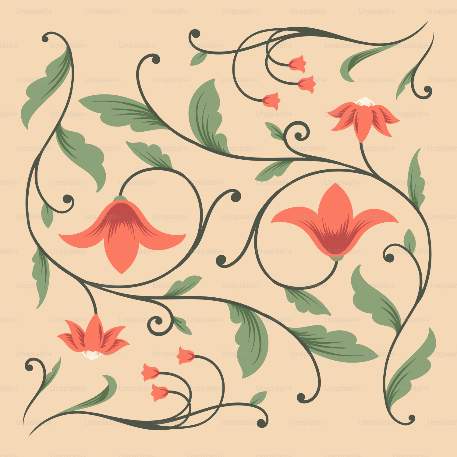 A picture of a flower on a beige background