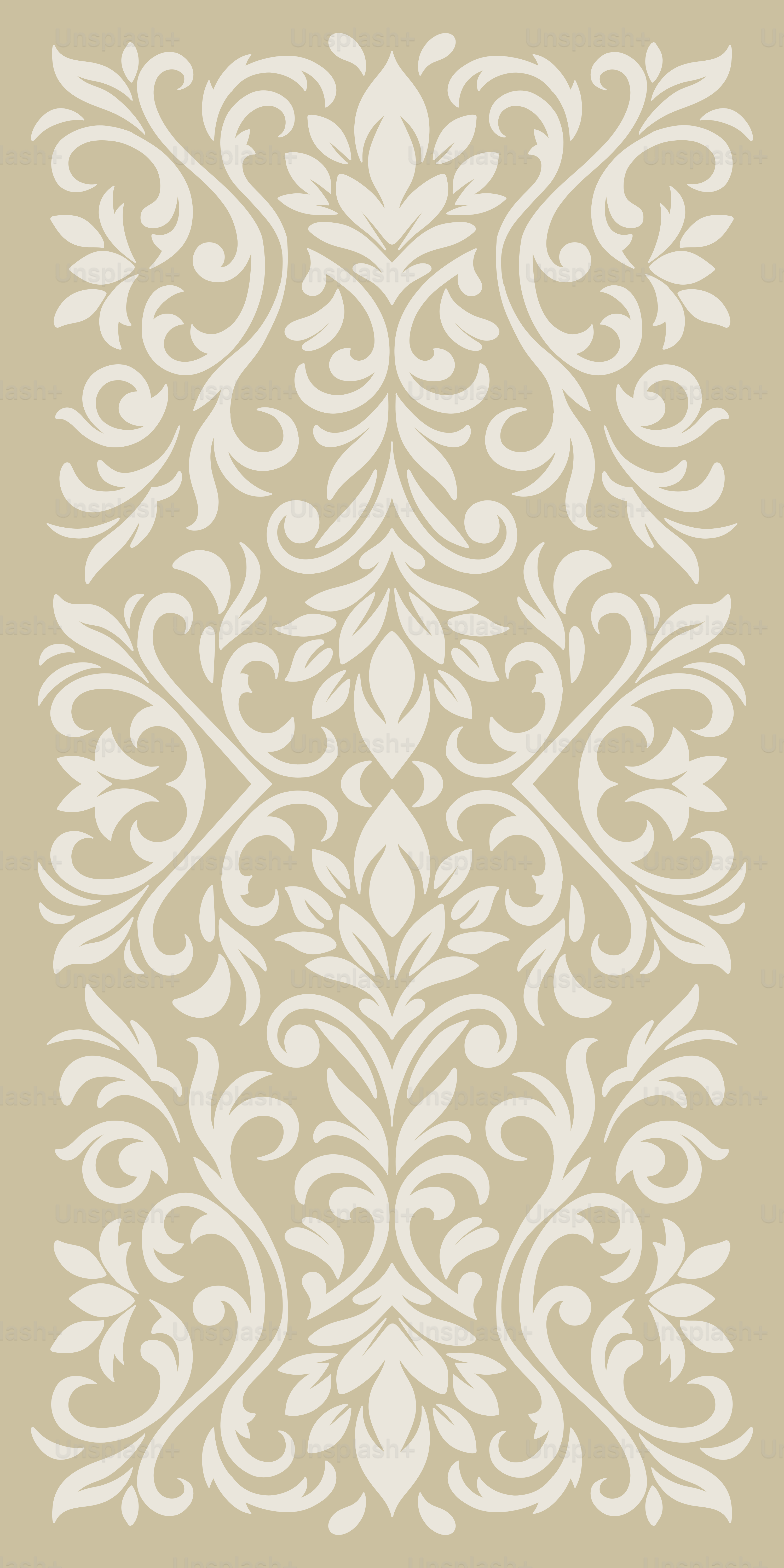 A beige and white wallpaper with a floral design