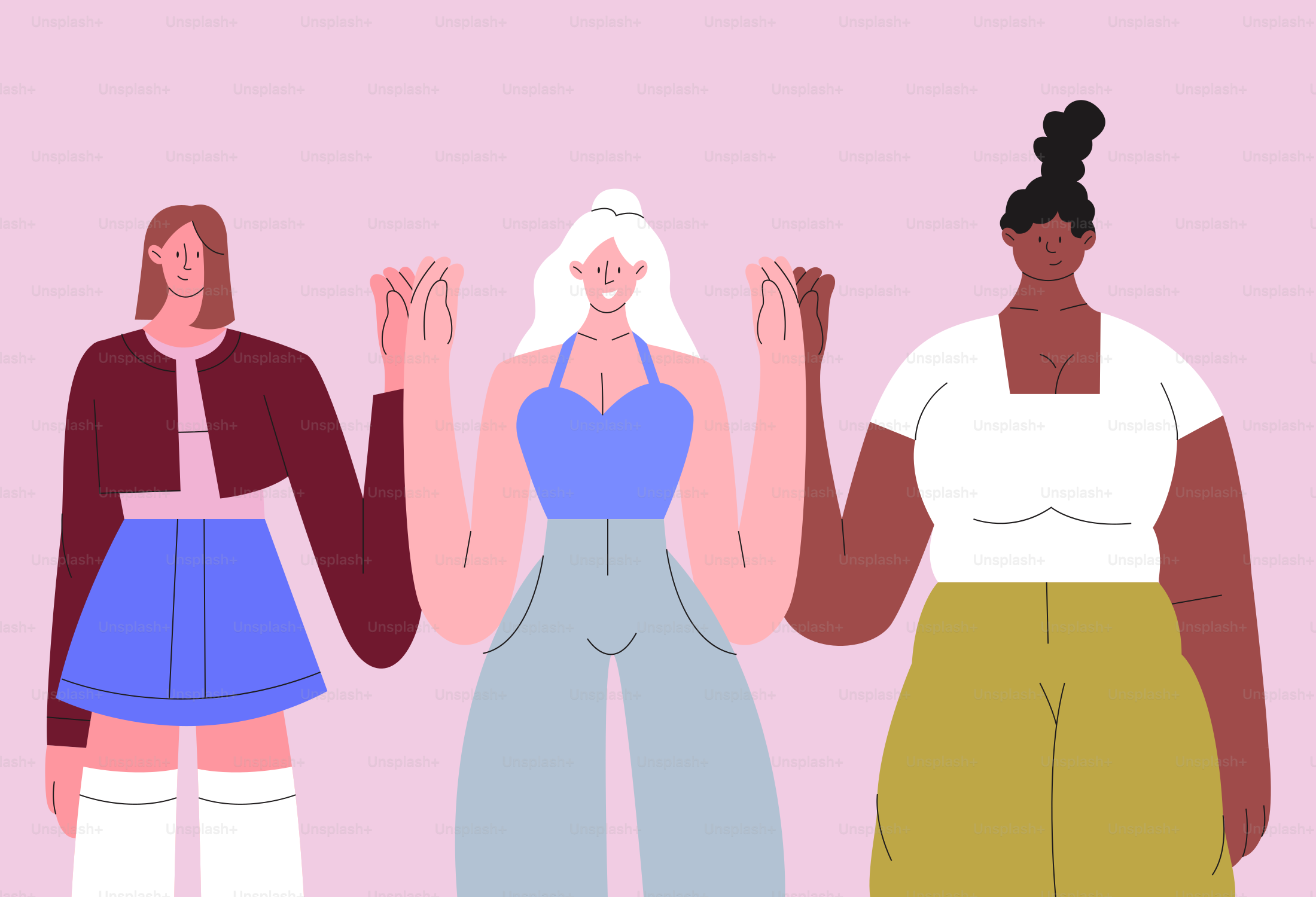 Um grupo de mulheres lado a lado