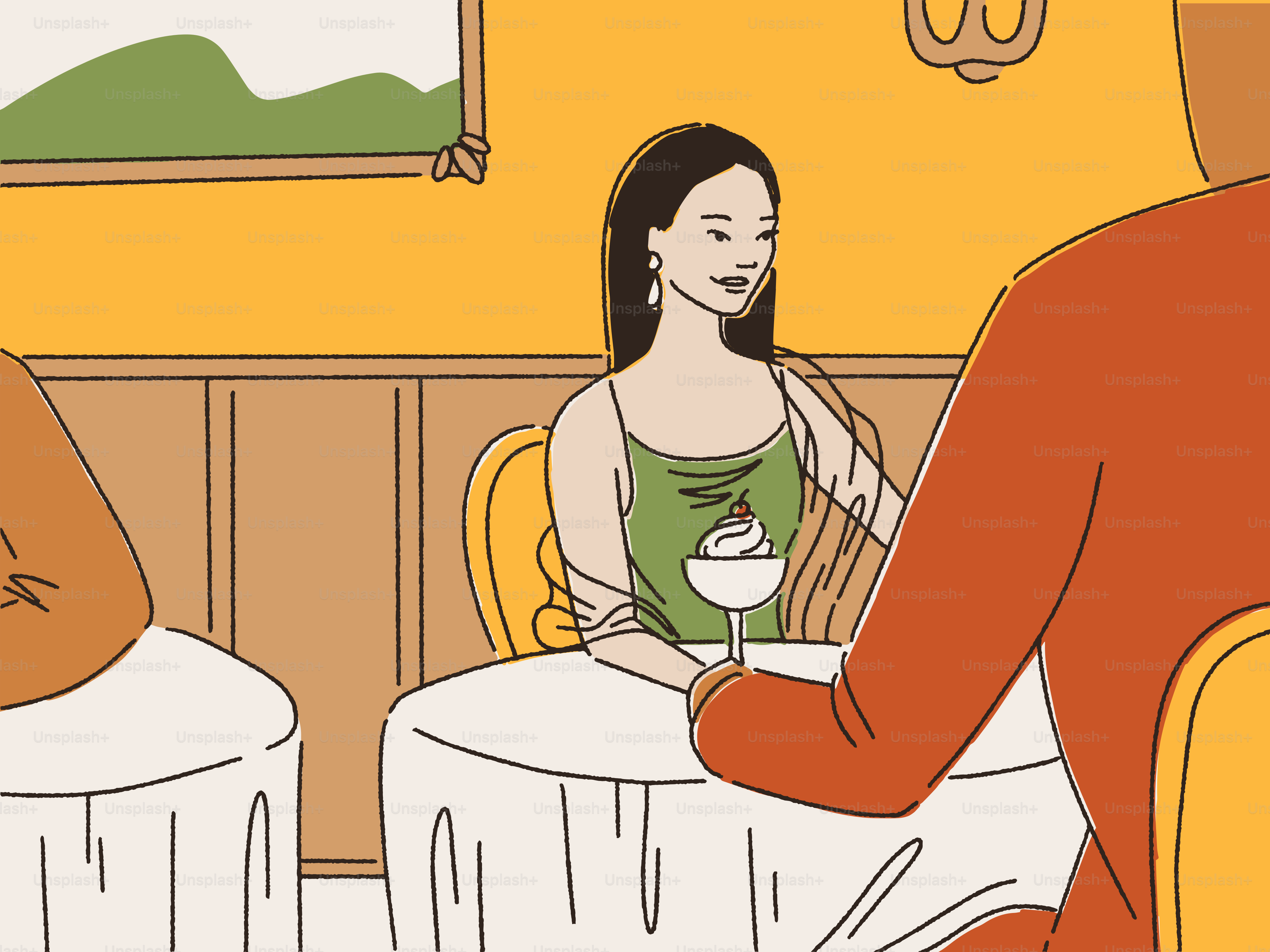 A man and a woman sitting at a table