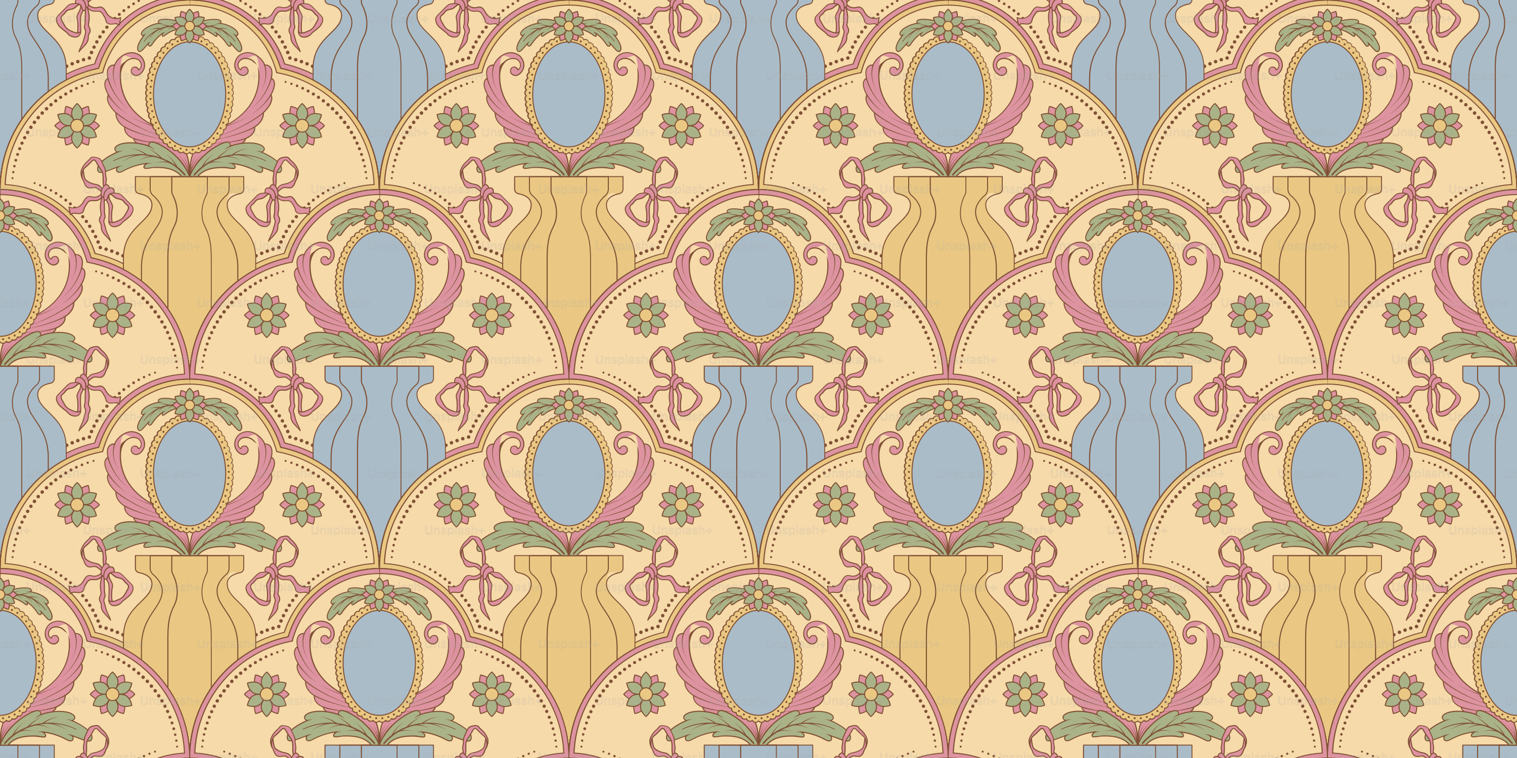 A pattern with a blue and yellow background