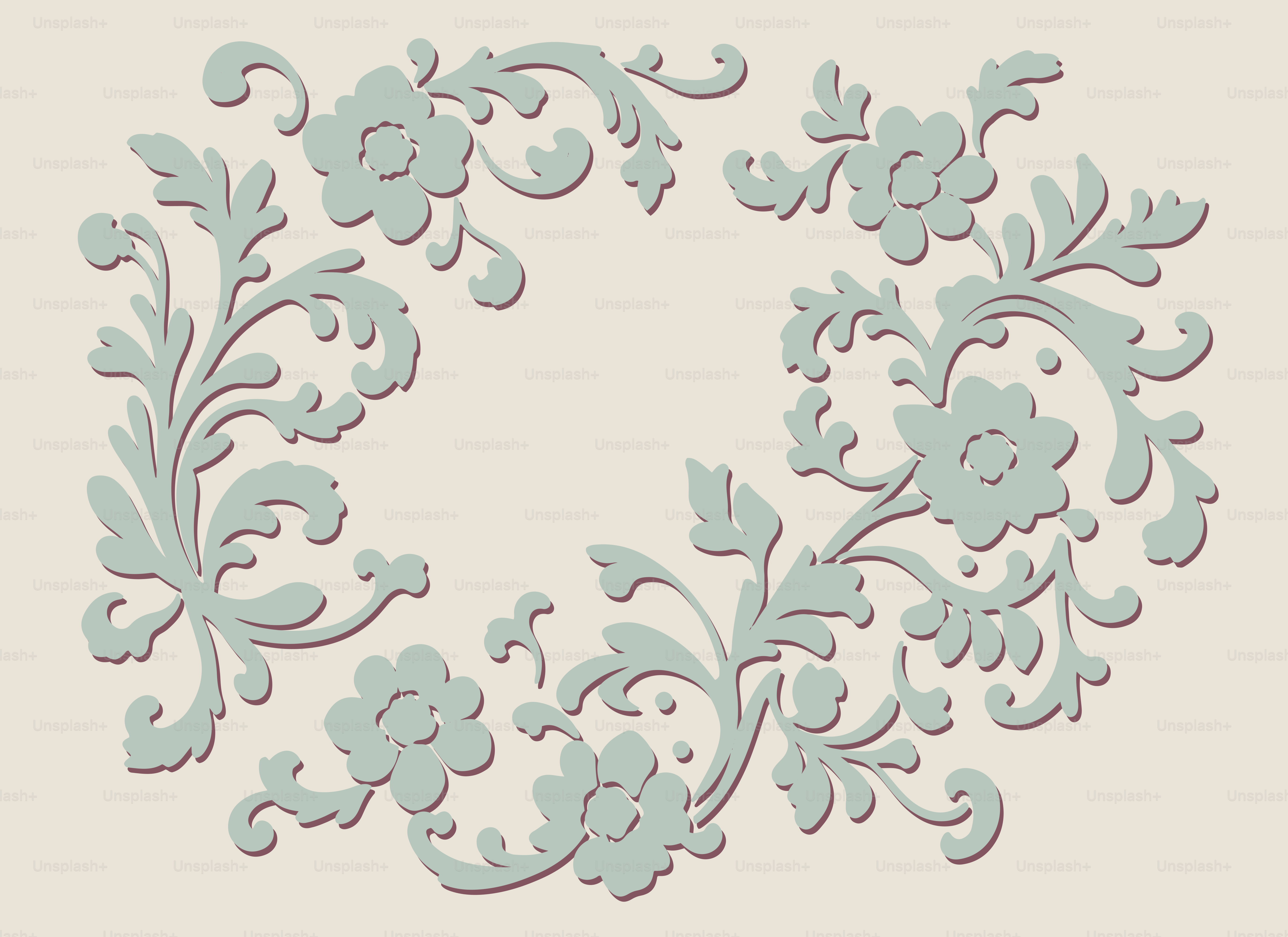 A picture of a circular frame with flowers on it