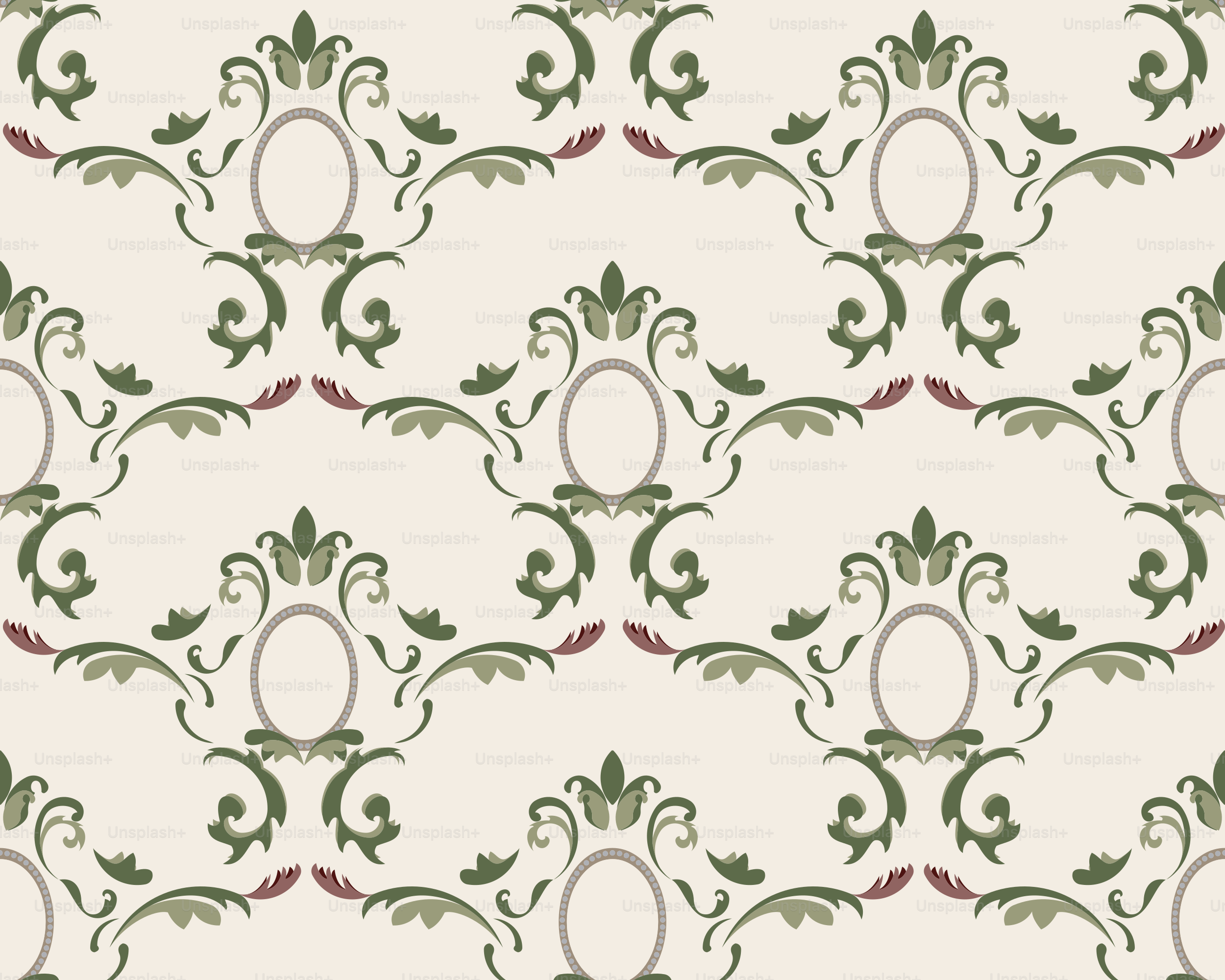 Un papel pintado blanco y verde con un diseño