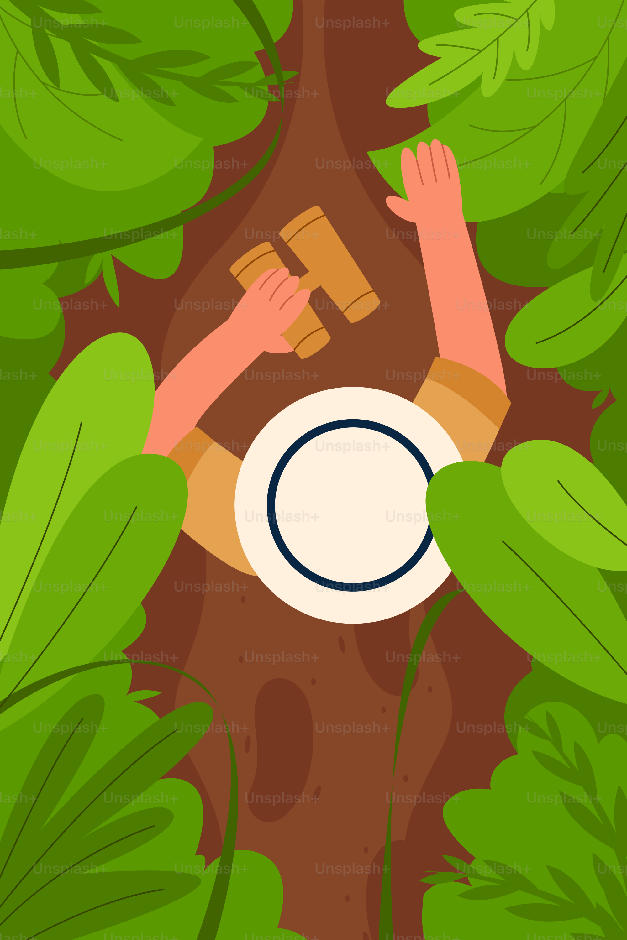 Une personne dans une forêt tenant un chapeau