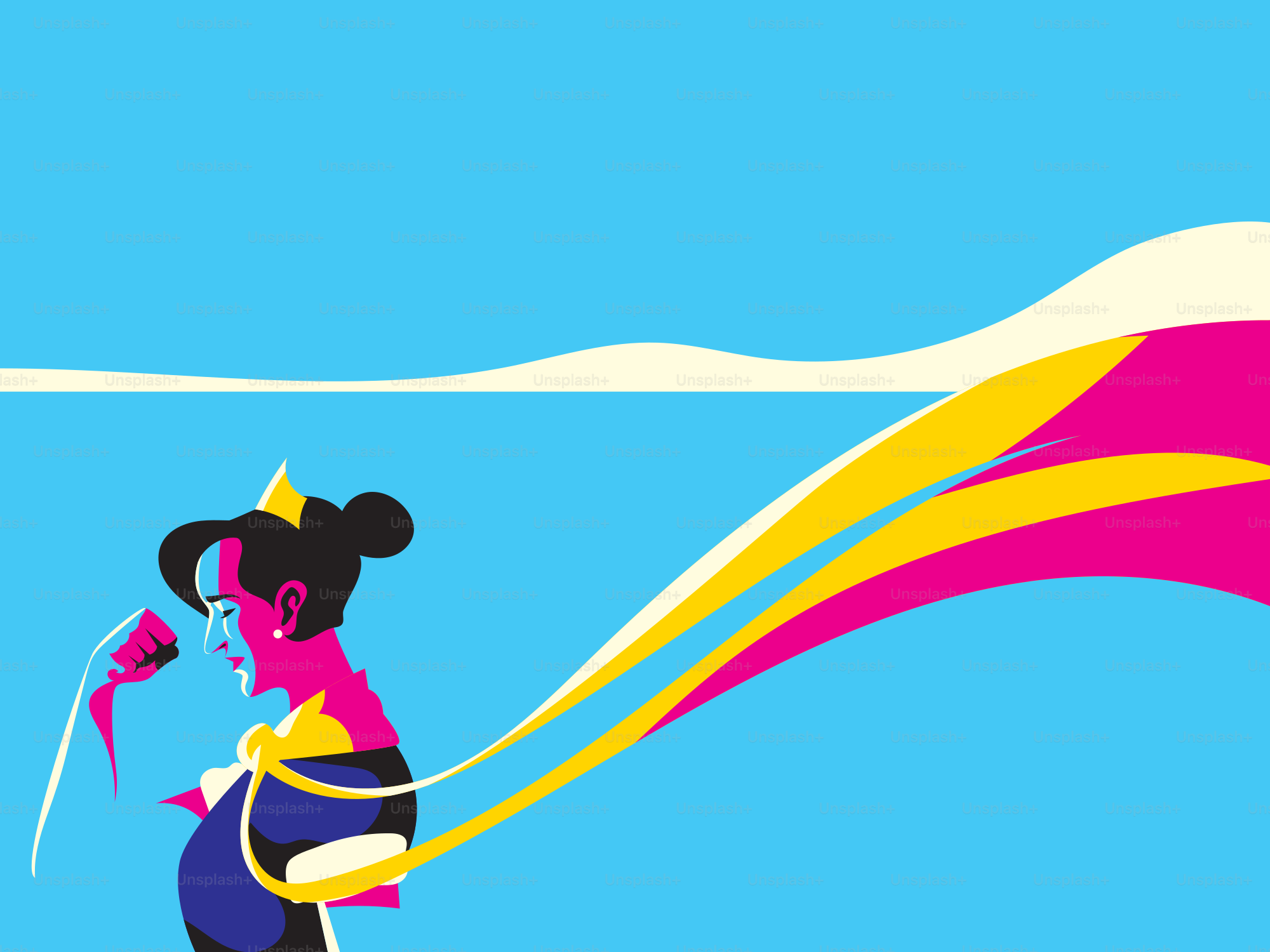 A woman is running with a kite in her hand