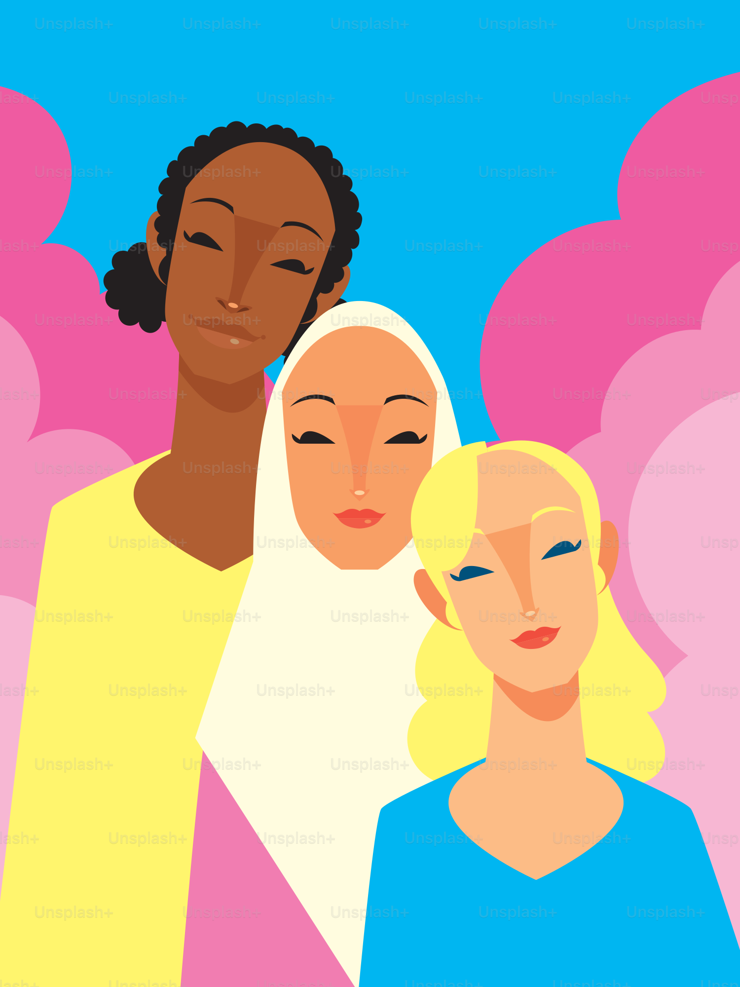 A group of women standing next to each other