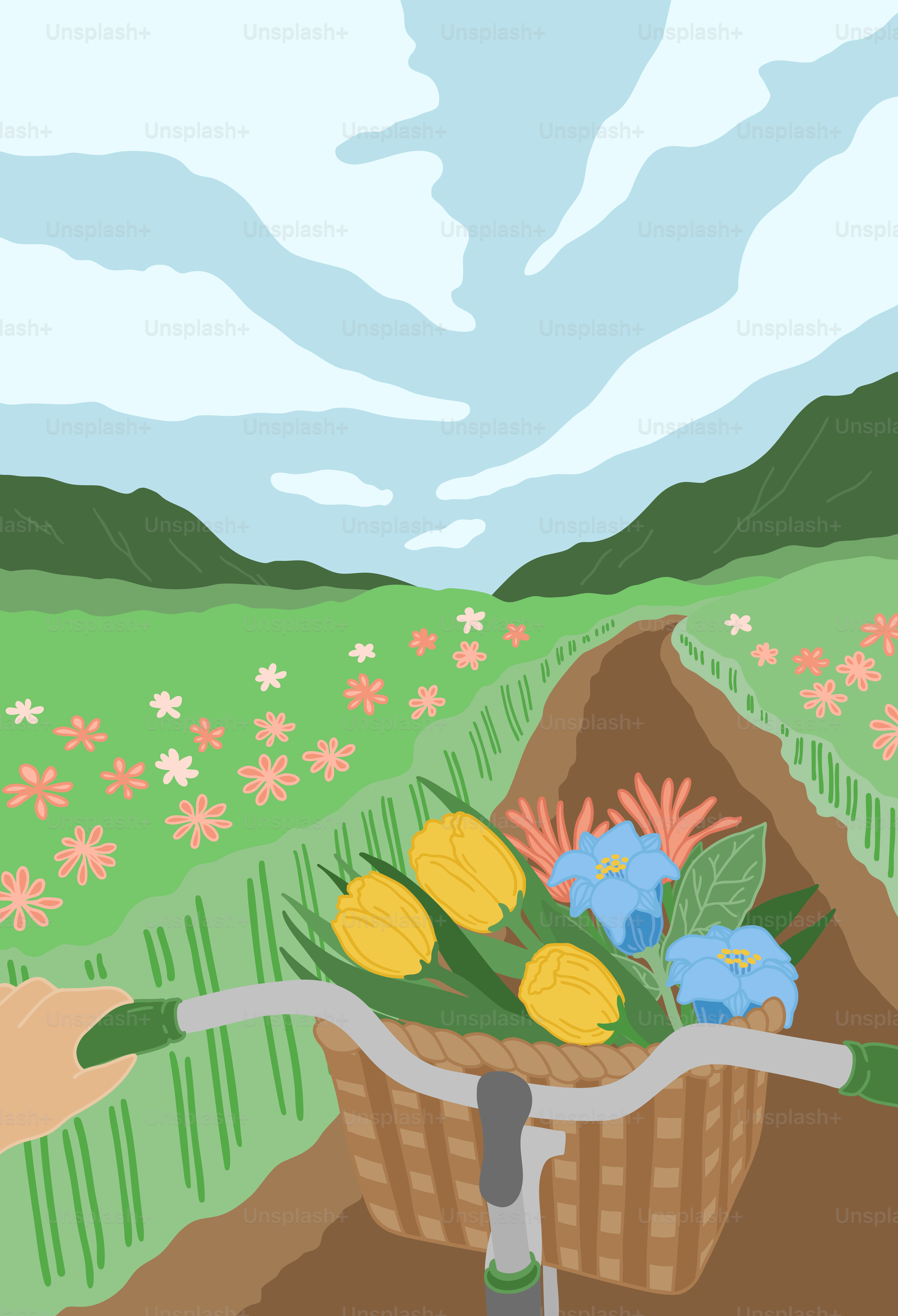 A person riding a bike down a dirt road