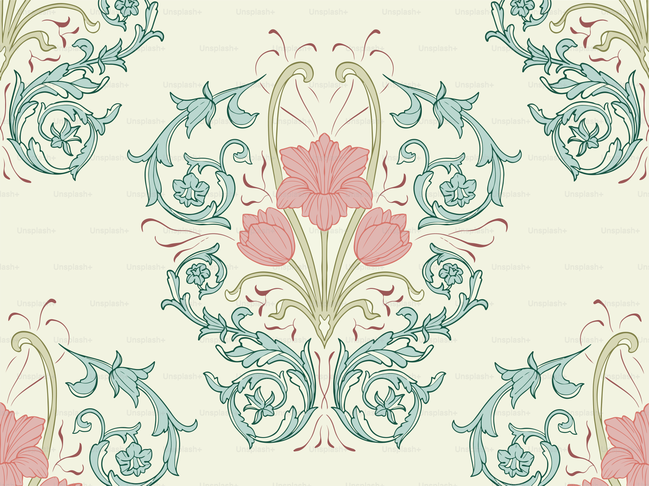 A wallpaper with a floral design on it