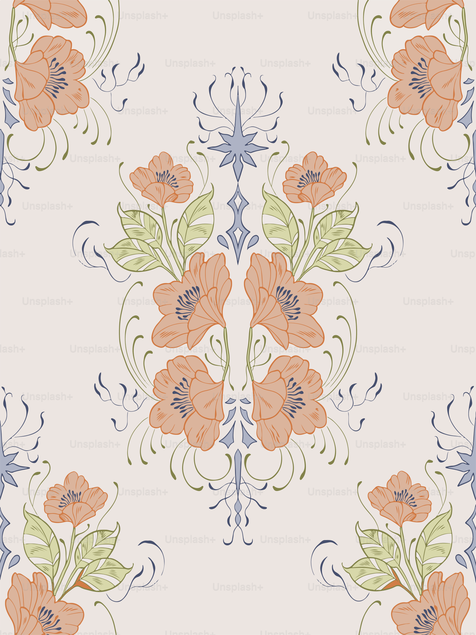 A wallpaper with a flower design on it