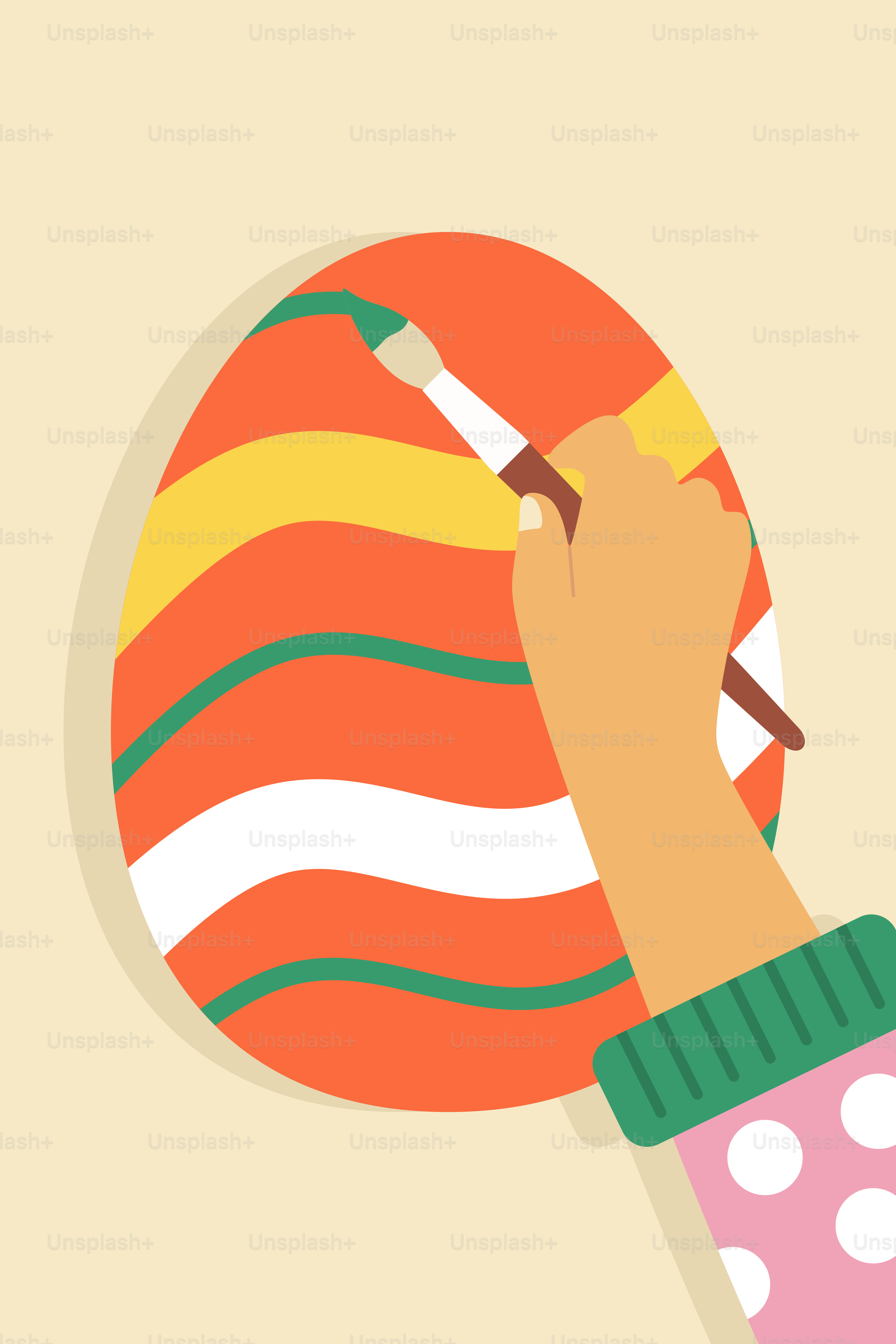 Une personne peint une boule colorée avec un pinceau