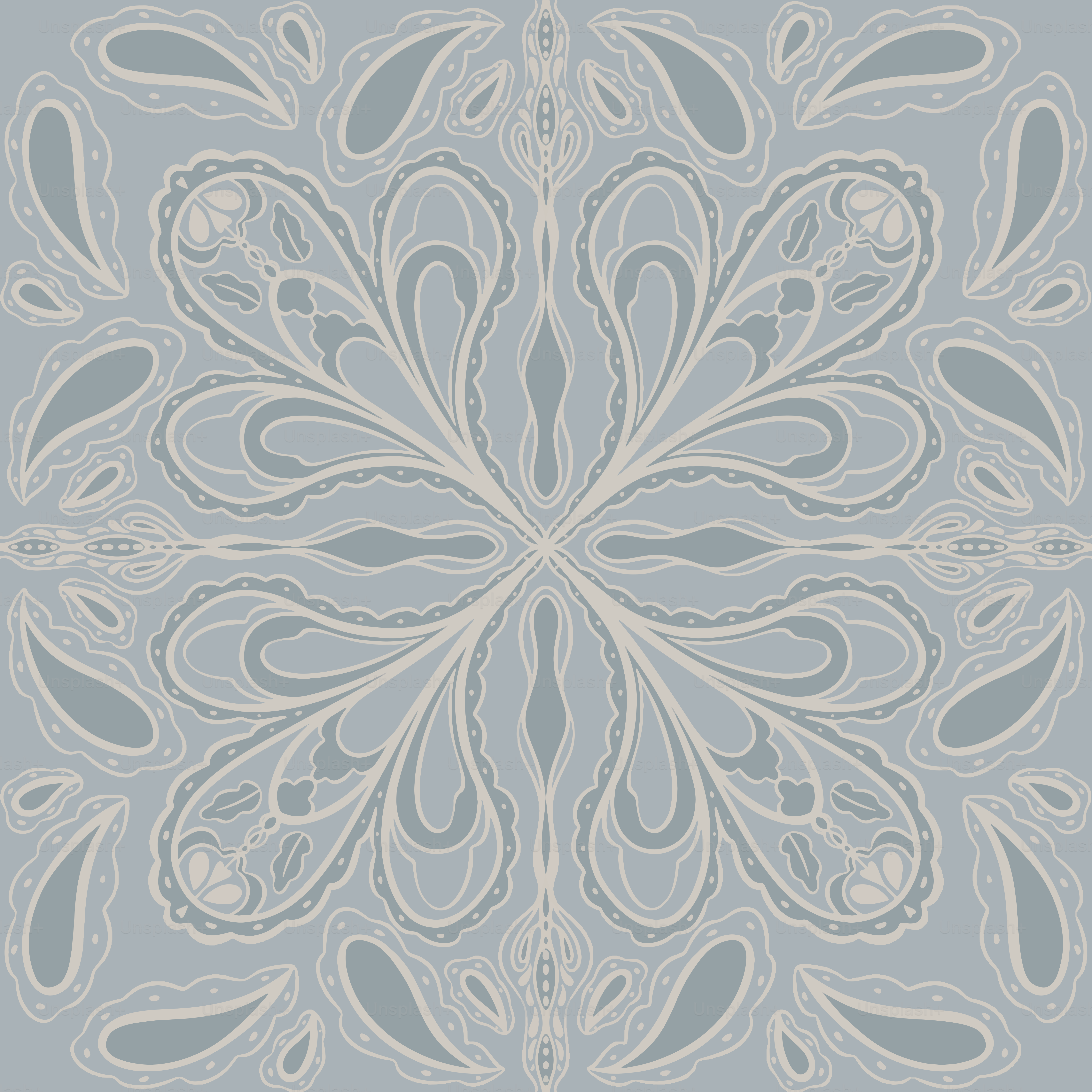Um papel de parede azul e branco com desenho circular