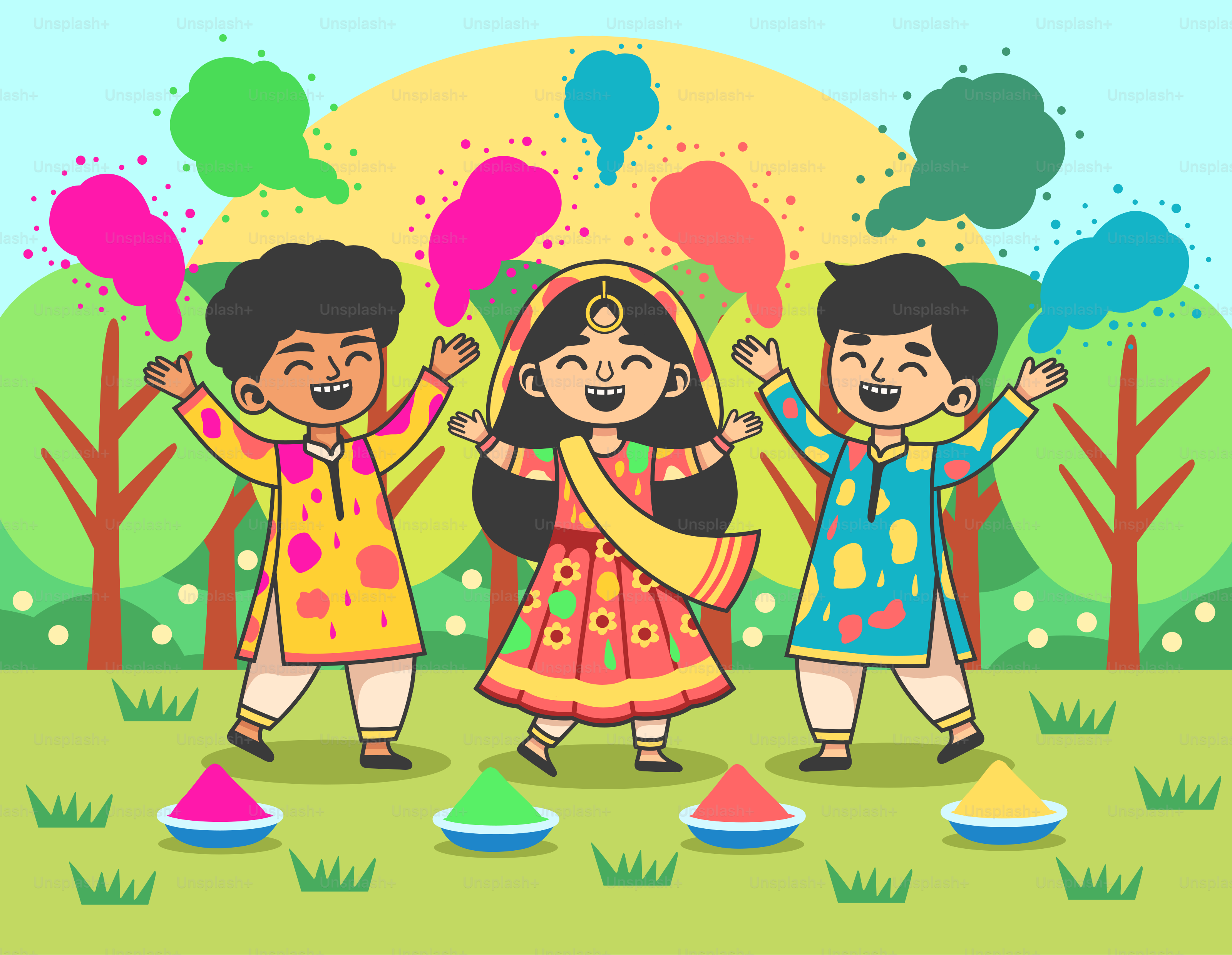 Un groupe d’enfants debout sur un champ