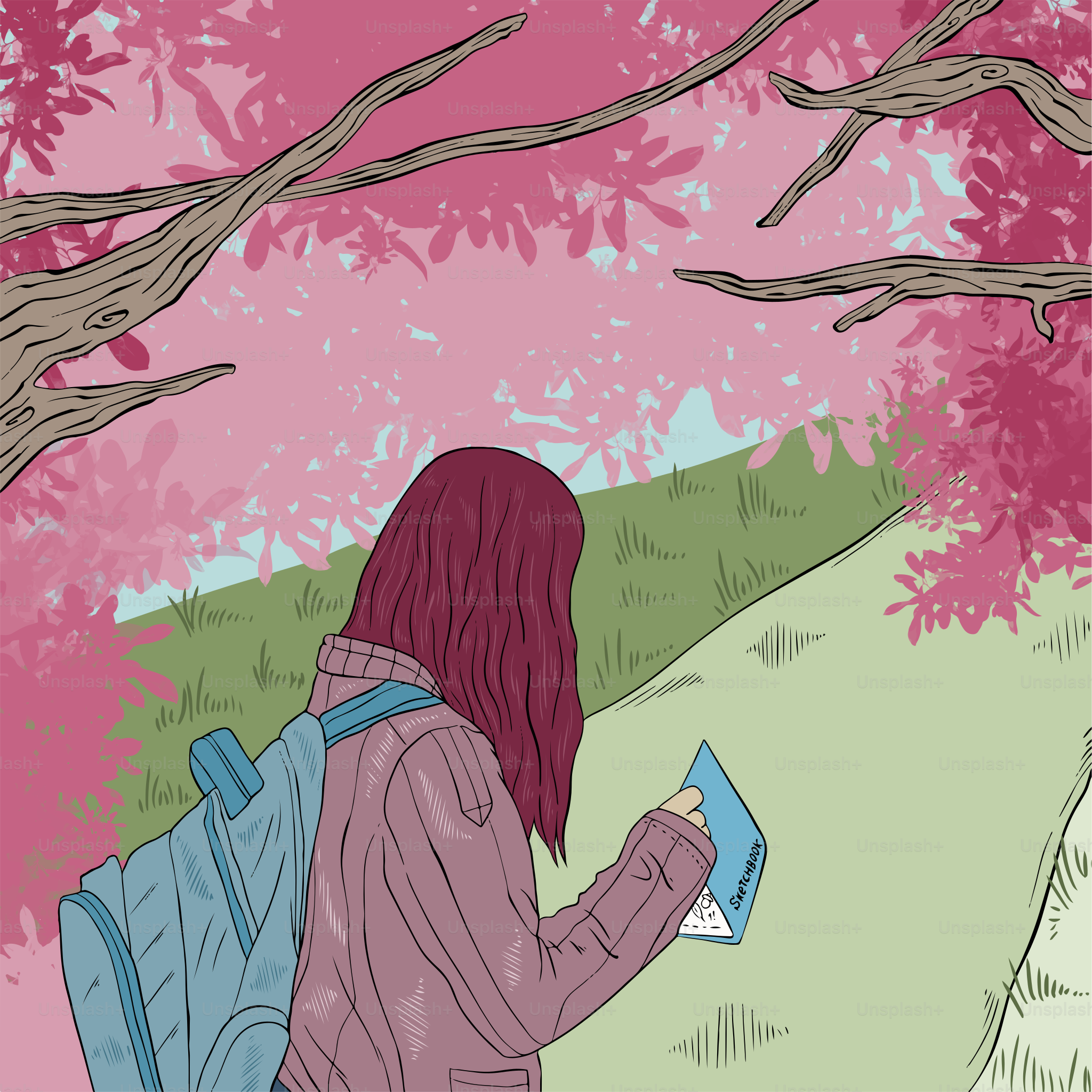 A woman sitting on a bench in a park
