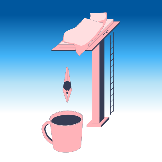 A computer generated image of a pink coffee cup