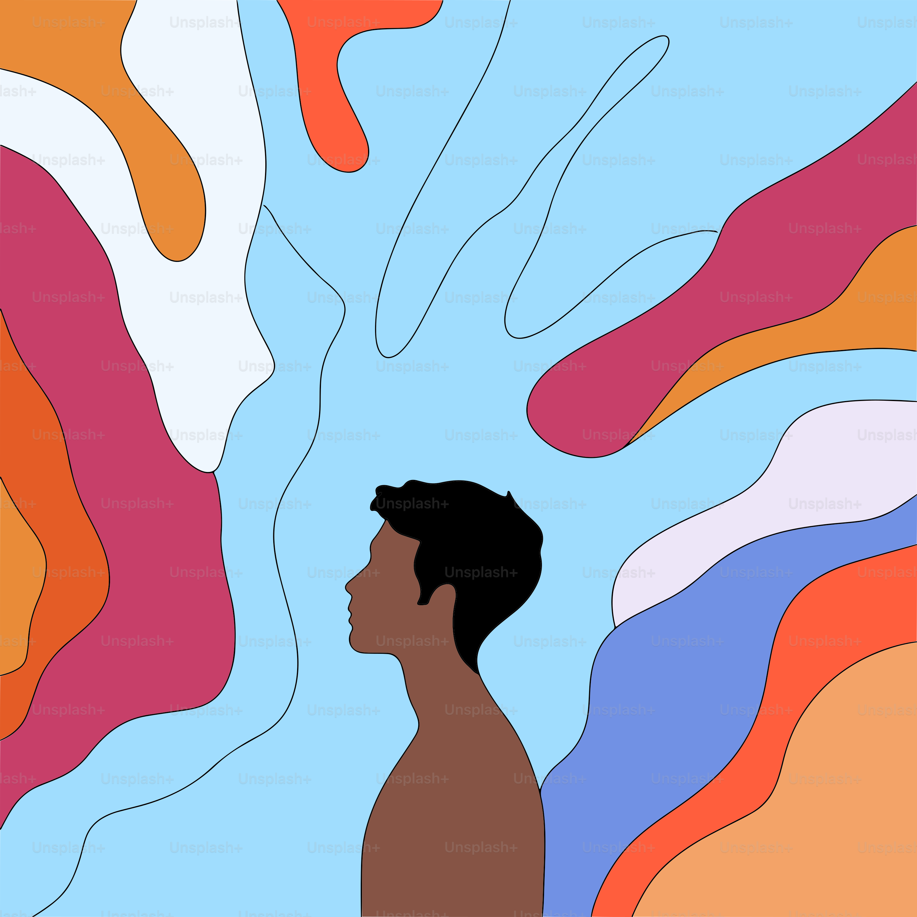 Ein Mann, der vor einem bunten Hintergrund steht