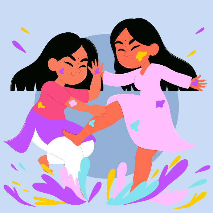 A couple of girls playing with each other