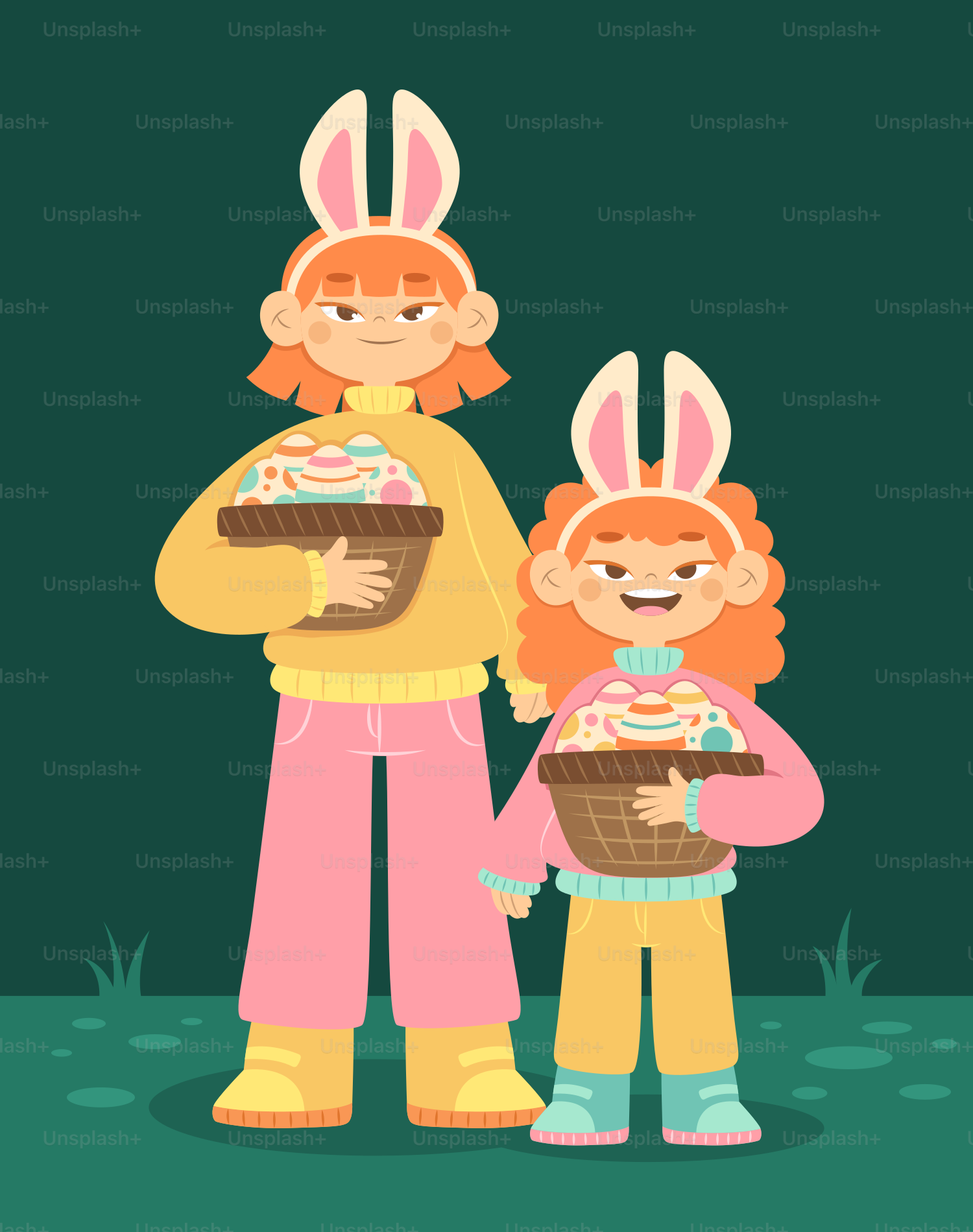 A couple of people that are standing in the grass