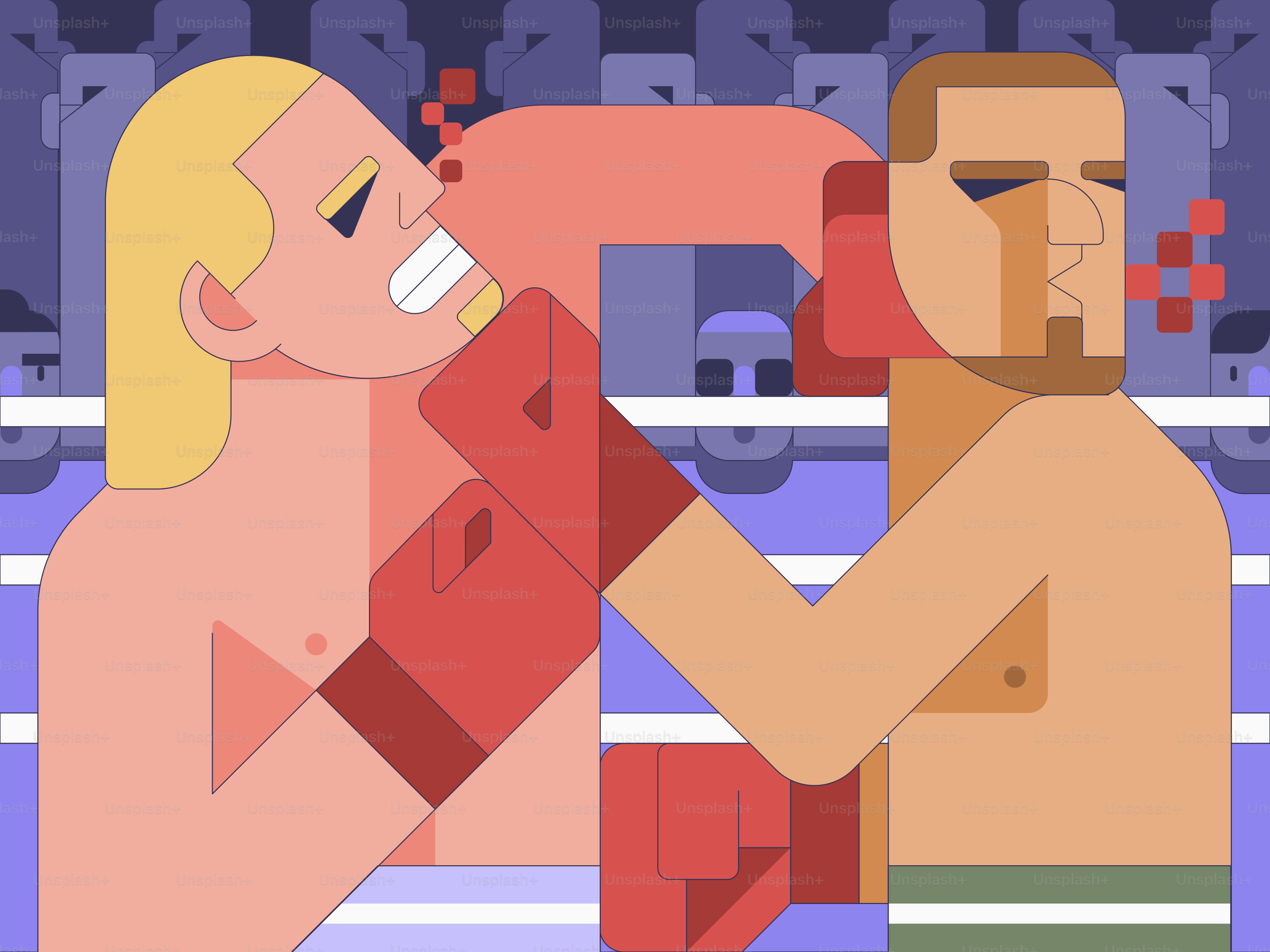 A man and a woman boxing in a boxing ring