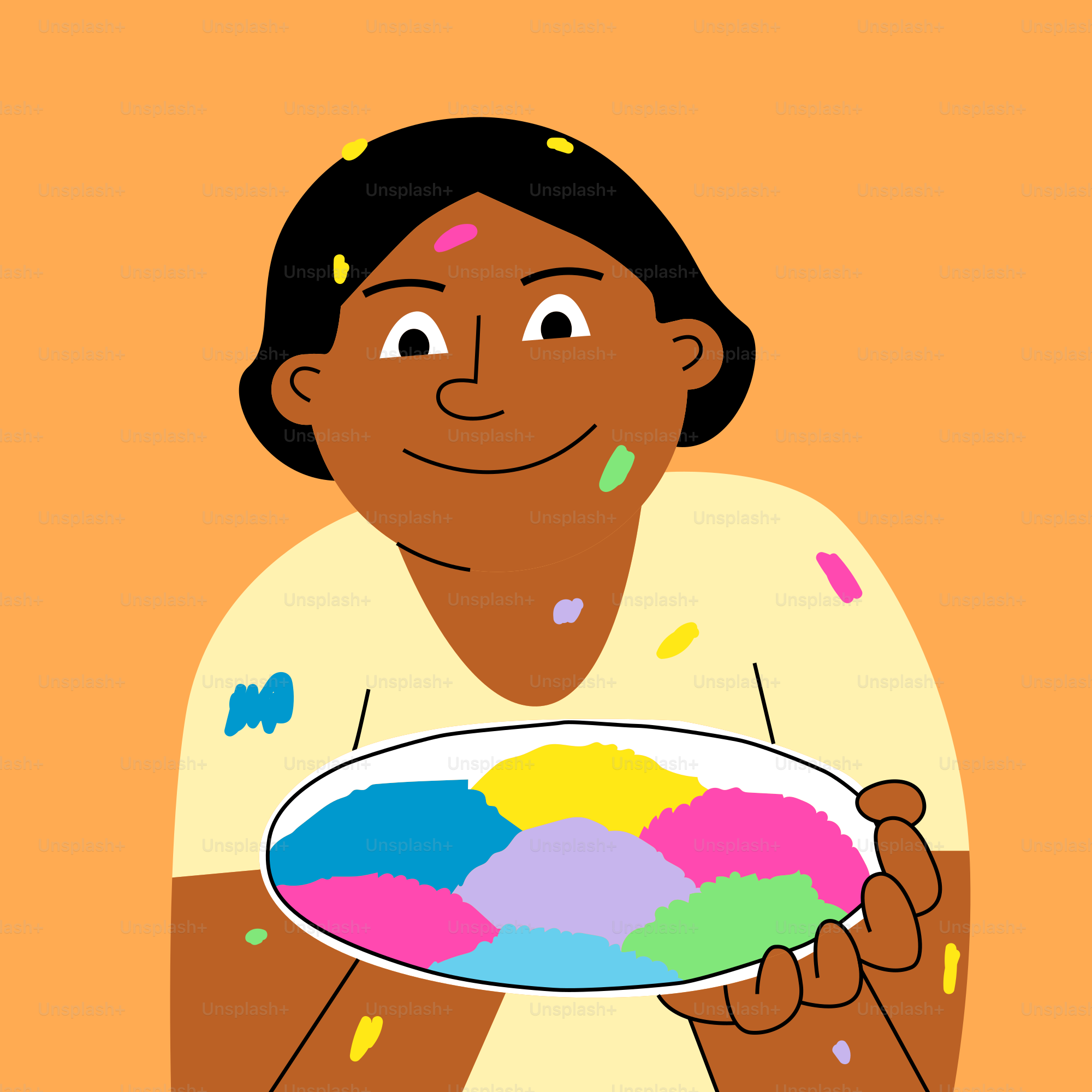 A person holding a plate with sprinkles on it