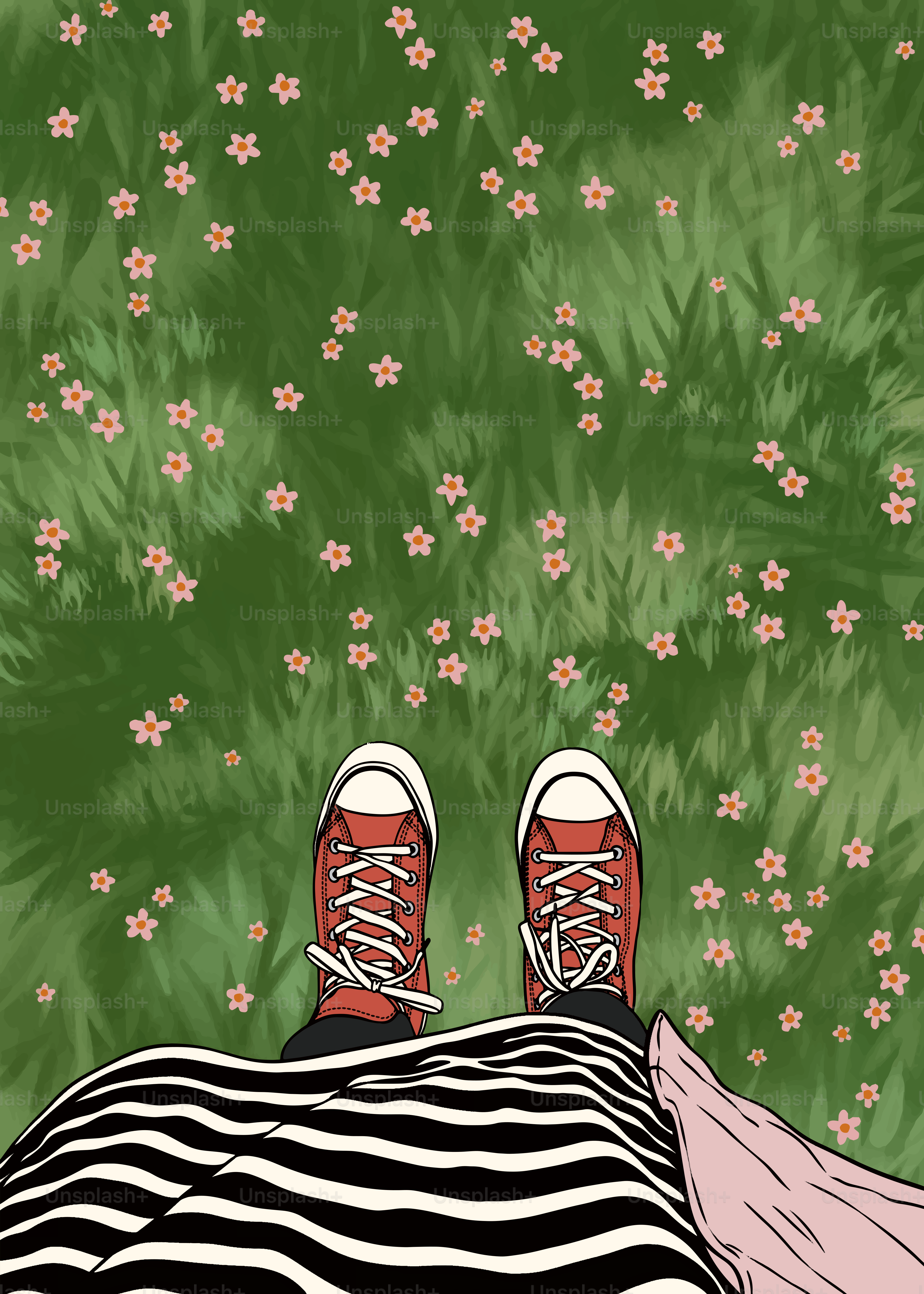 Une personne les pieds sur une couverture