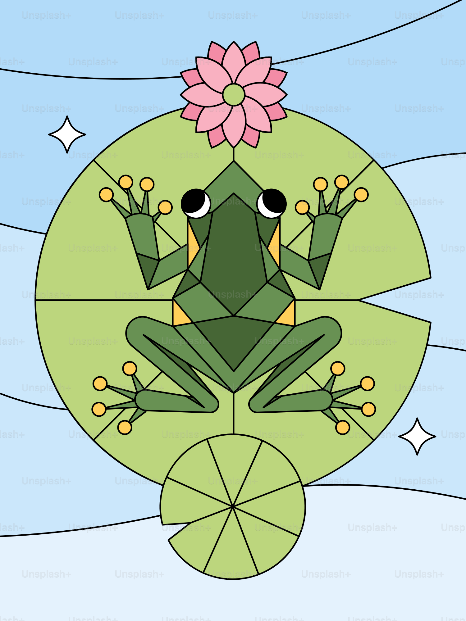 A frog sitting on top of a lily pad