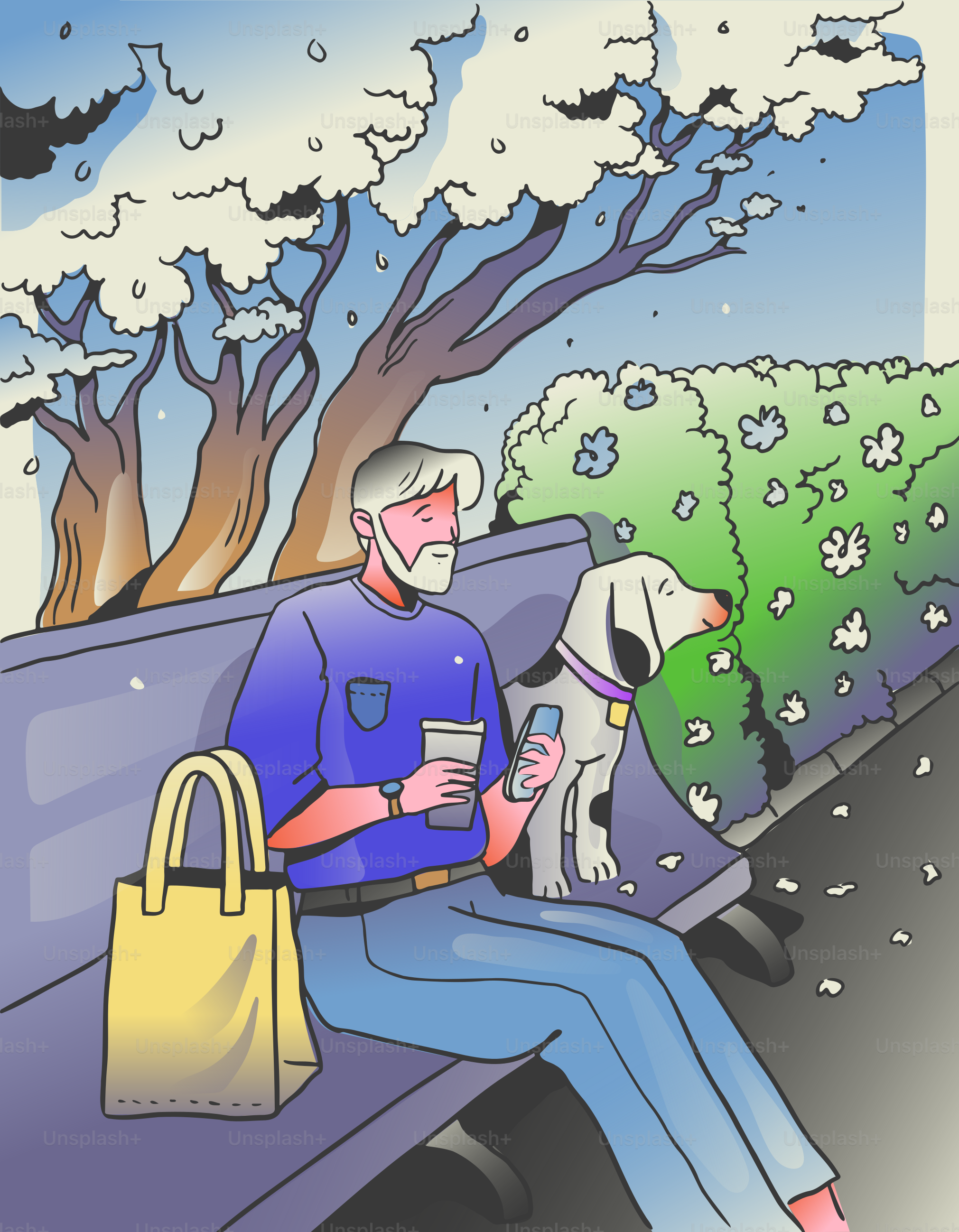 A person sitting on a bench with a dog