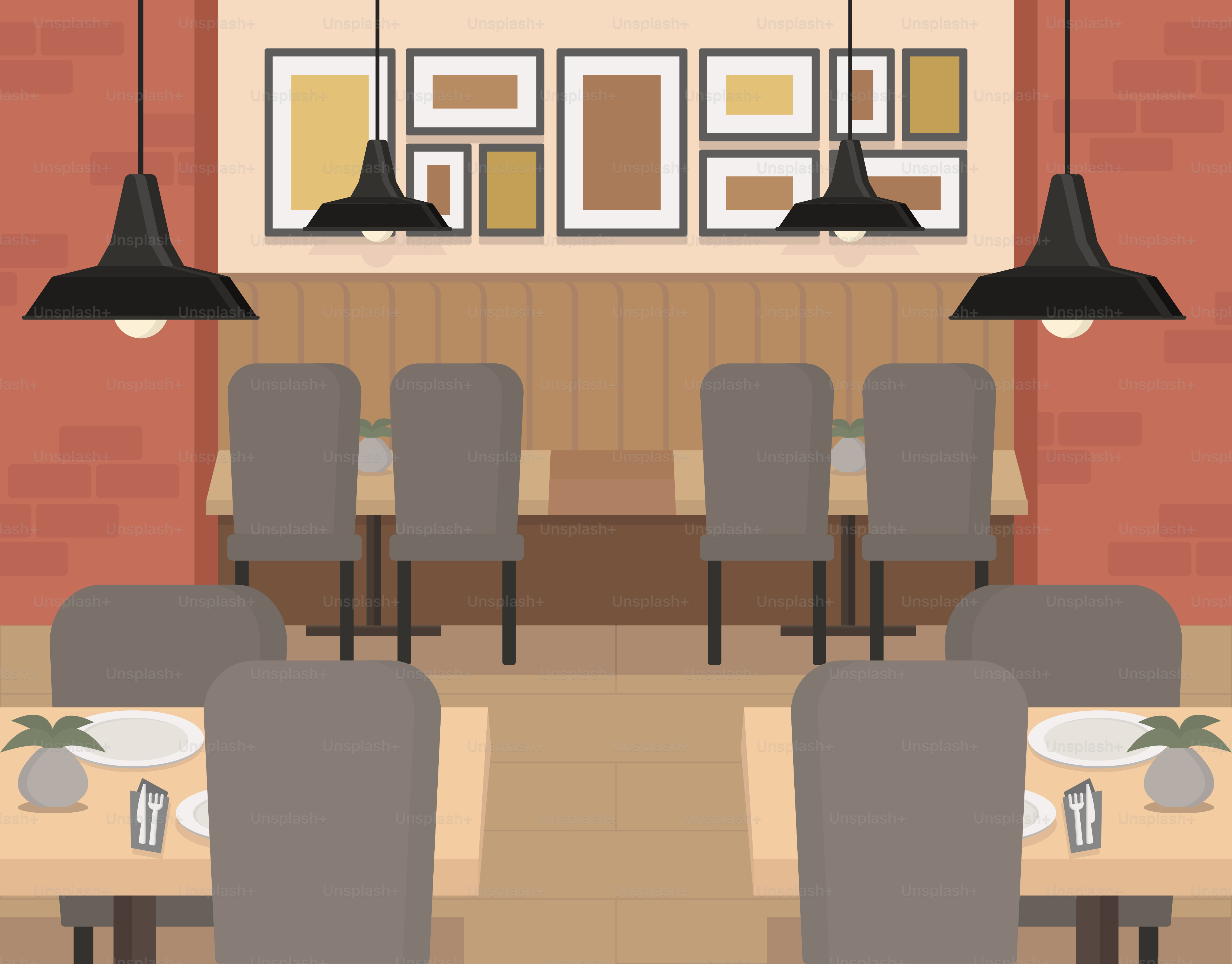 Un comedor con una mesa larga y sillas