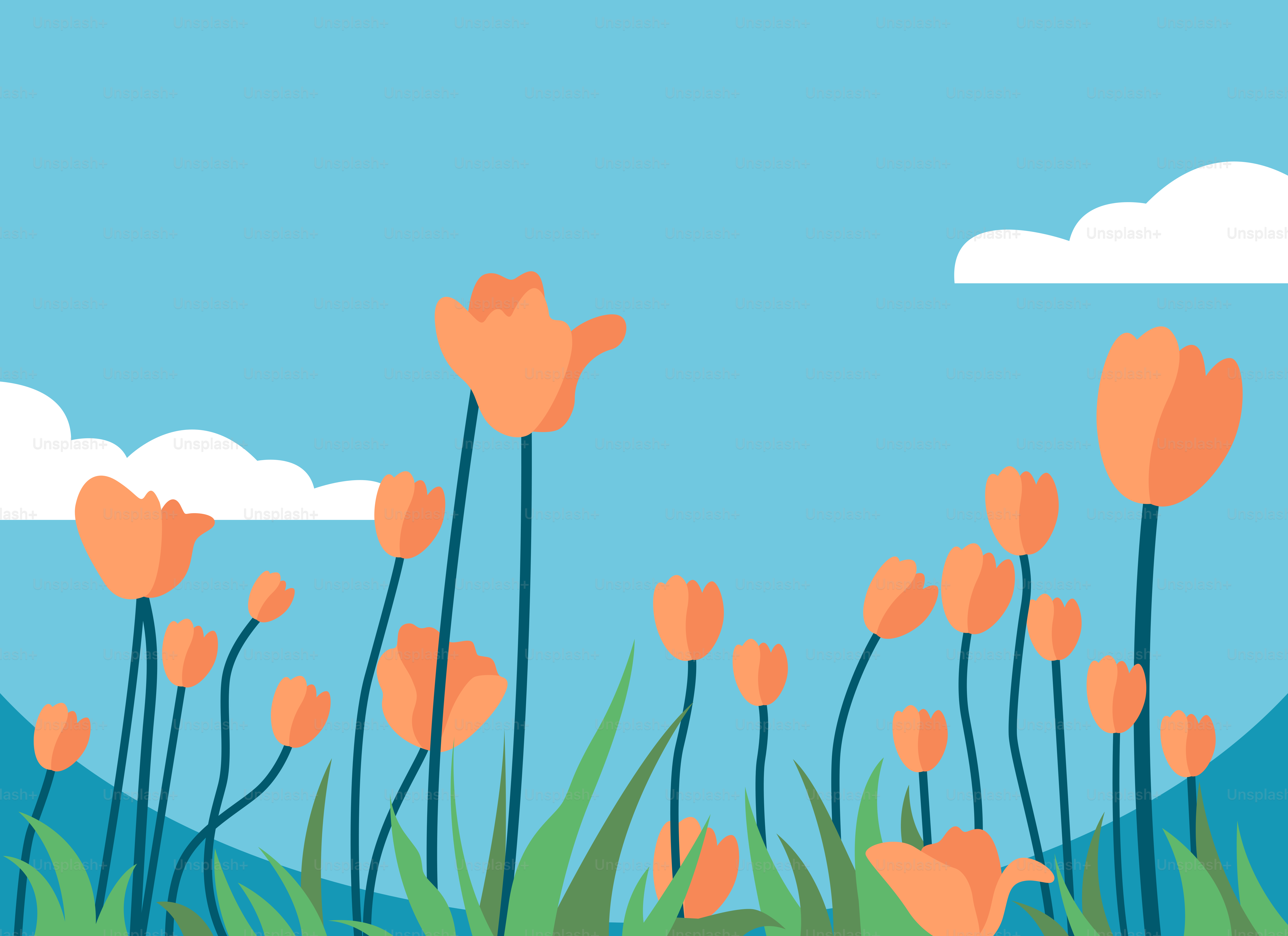 A bunch of flowers that are in the grass