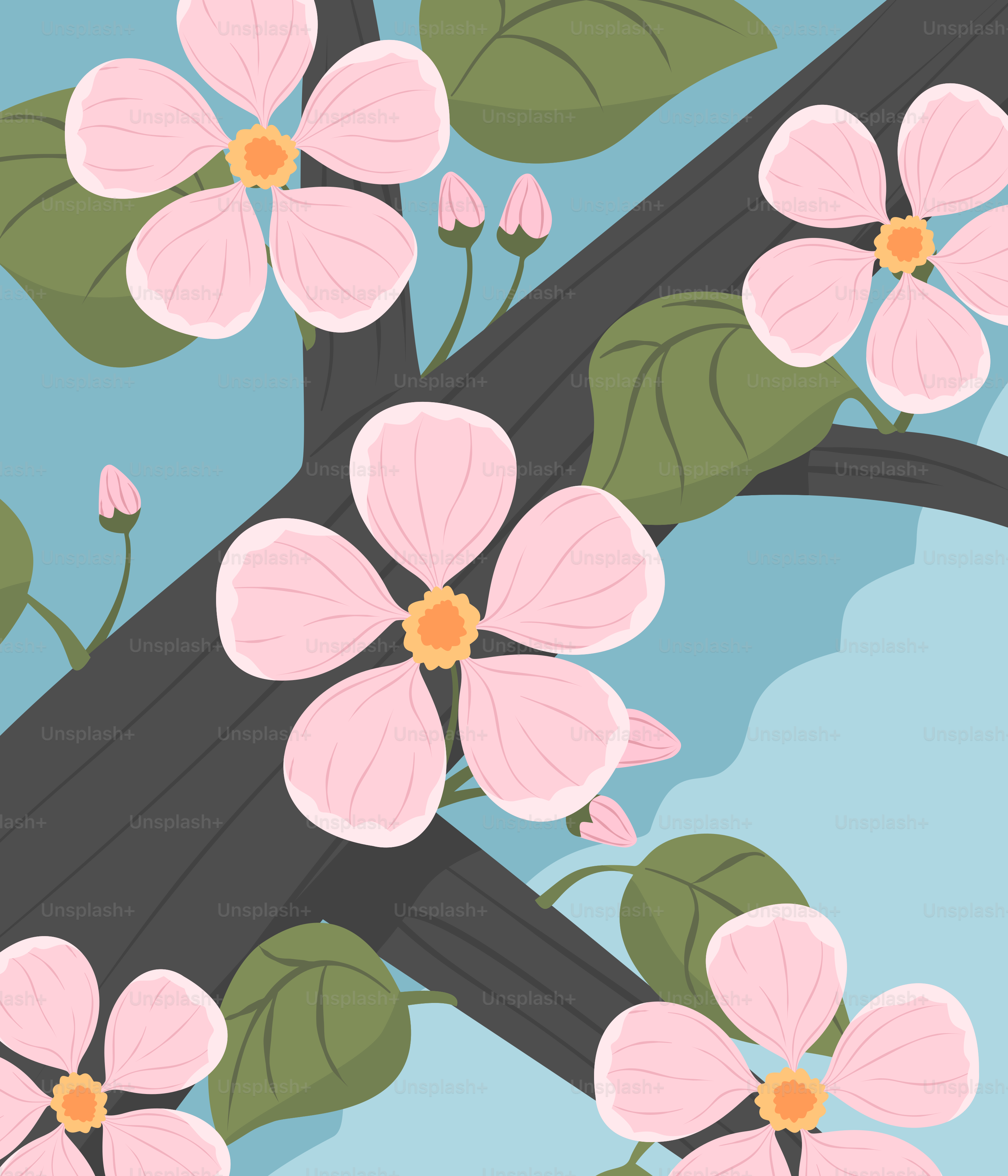 A branch of a tree with pink flowers on it
