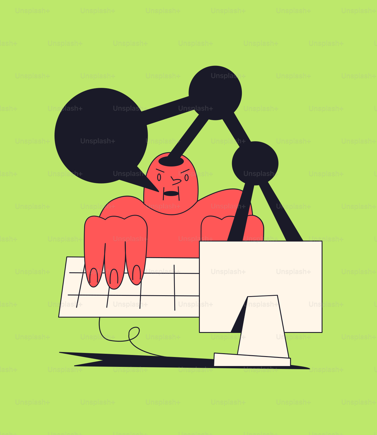 A computer screen with a cartoon character on it