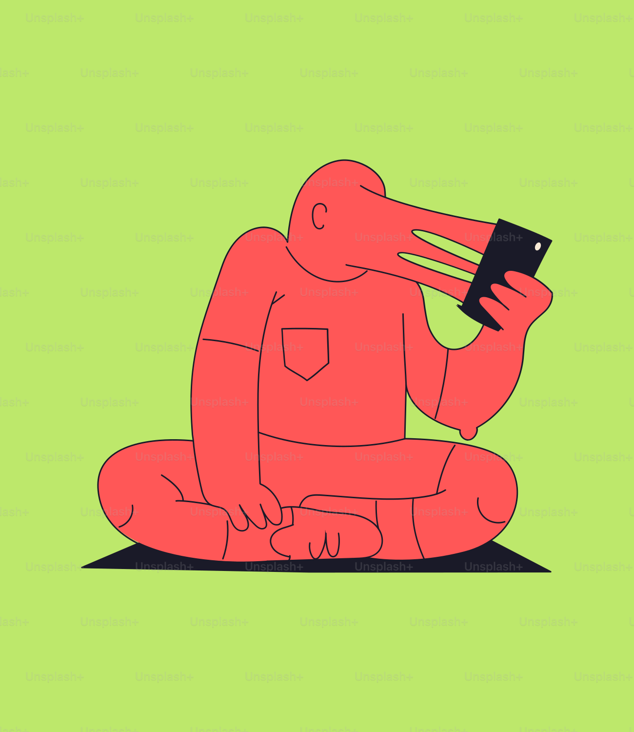 A person sitting on the ground holding a cell phone