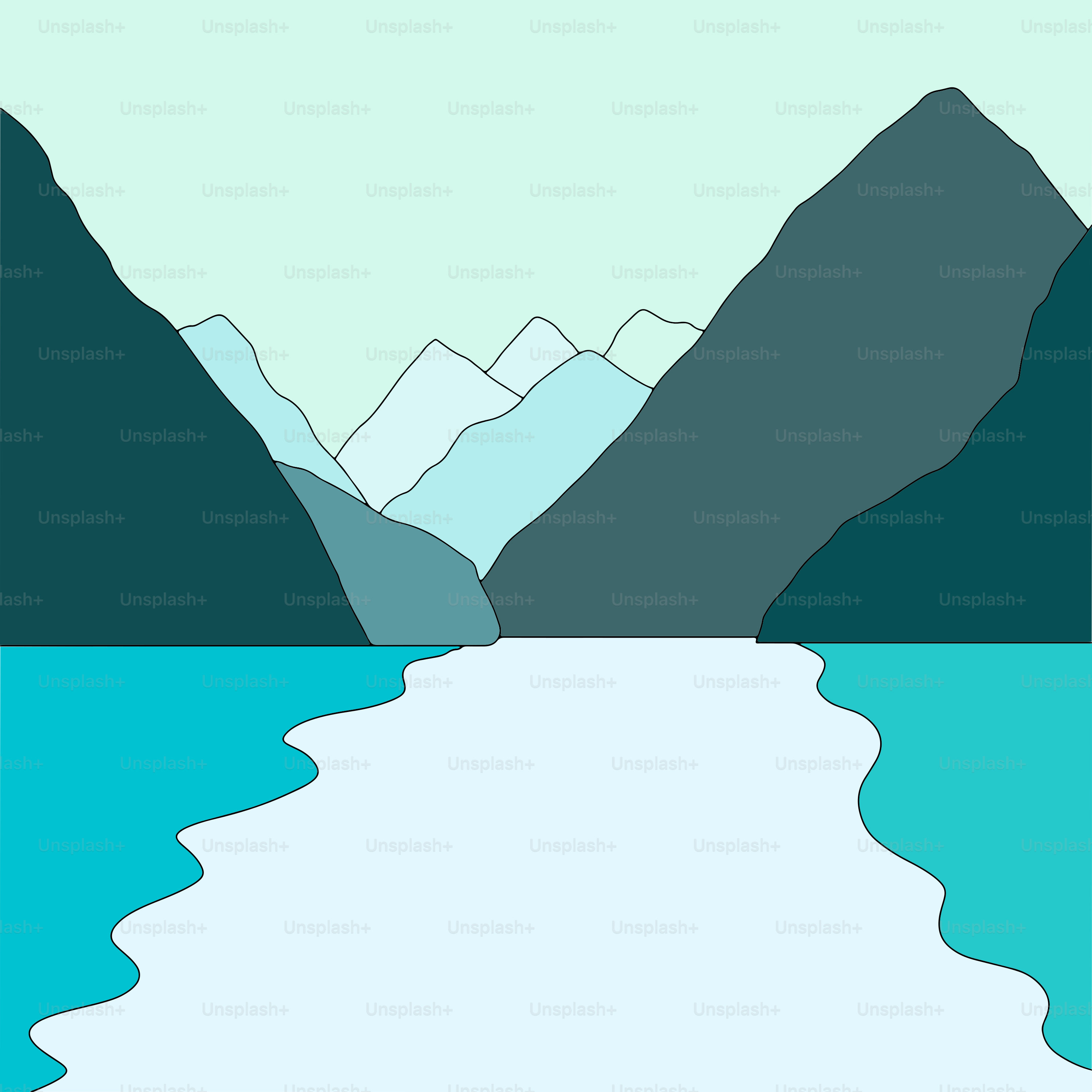 A picture of mountains and a body of water