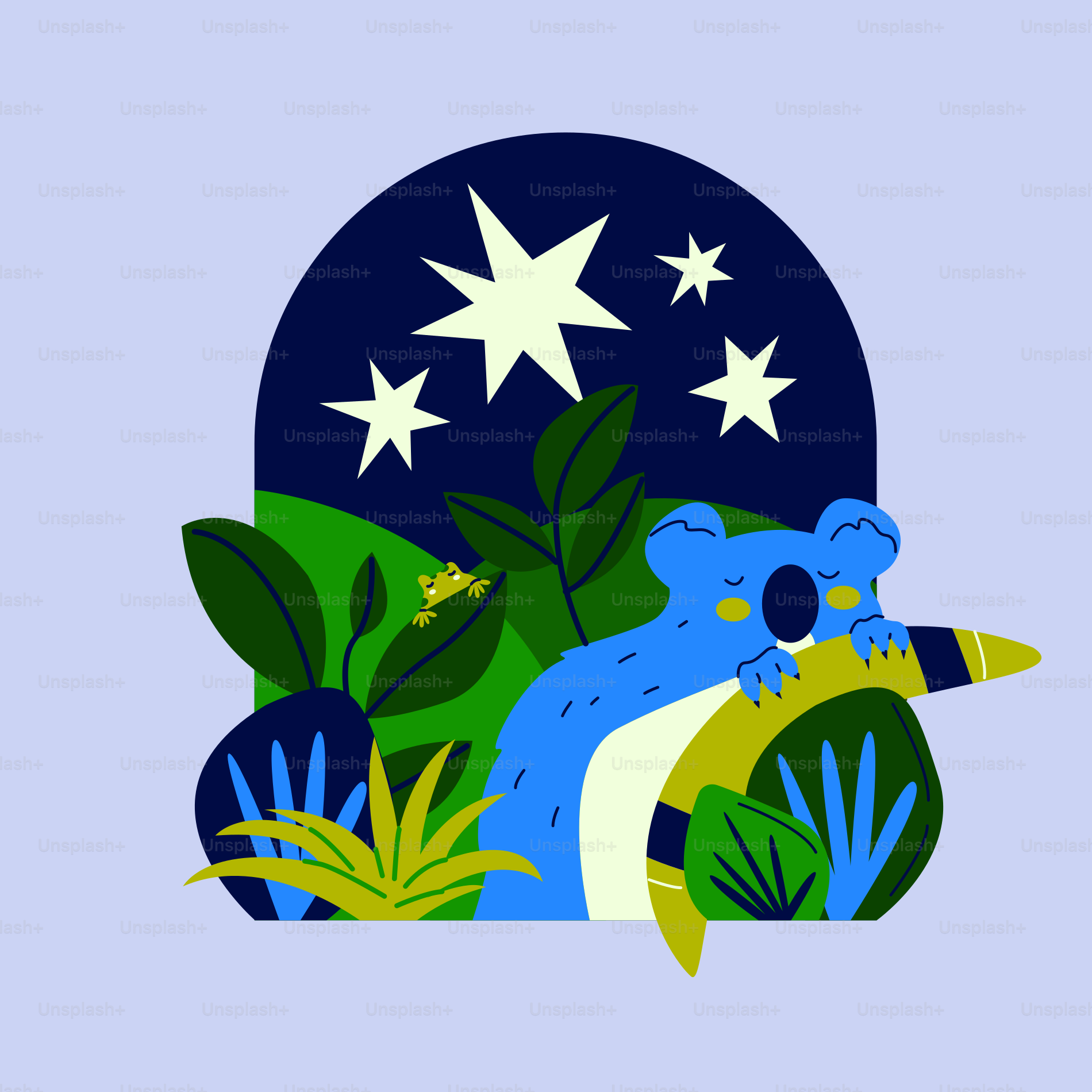 A picture of a koala sitting on a crescent