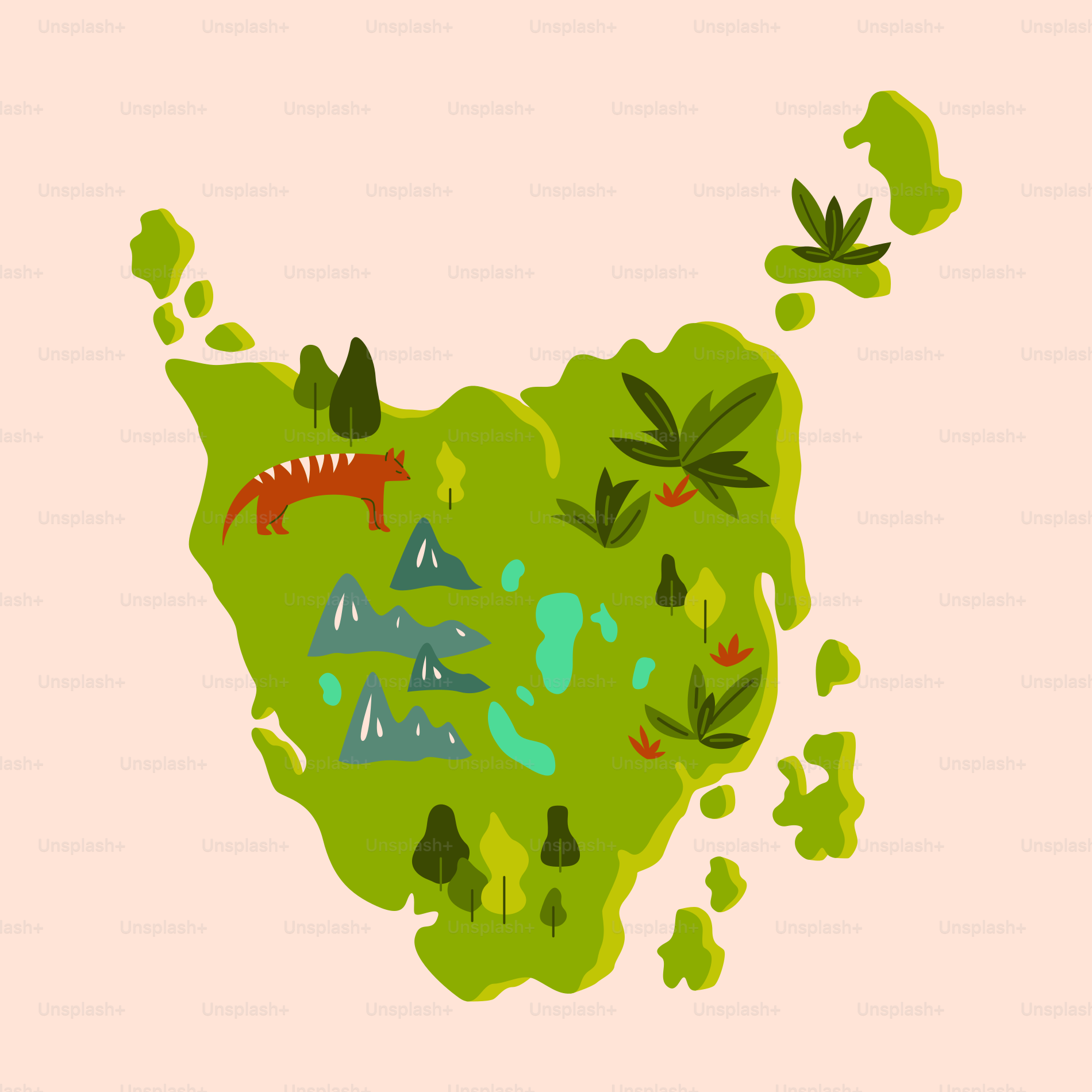 Un mapa ilustrado de la isla de jamaica