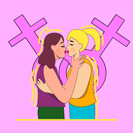 A couple of people that are kissing each other