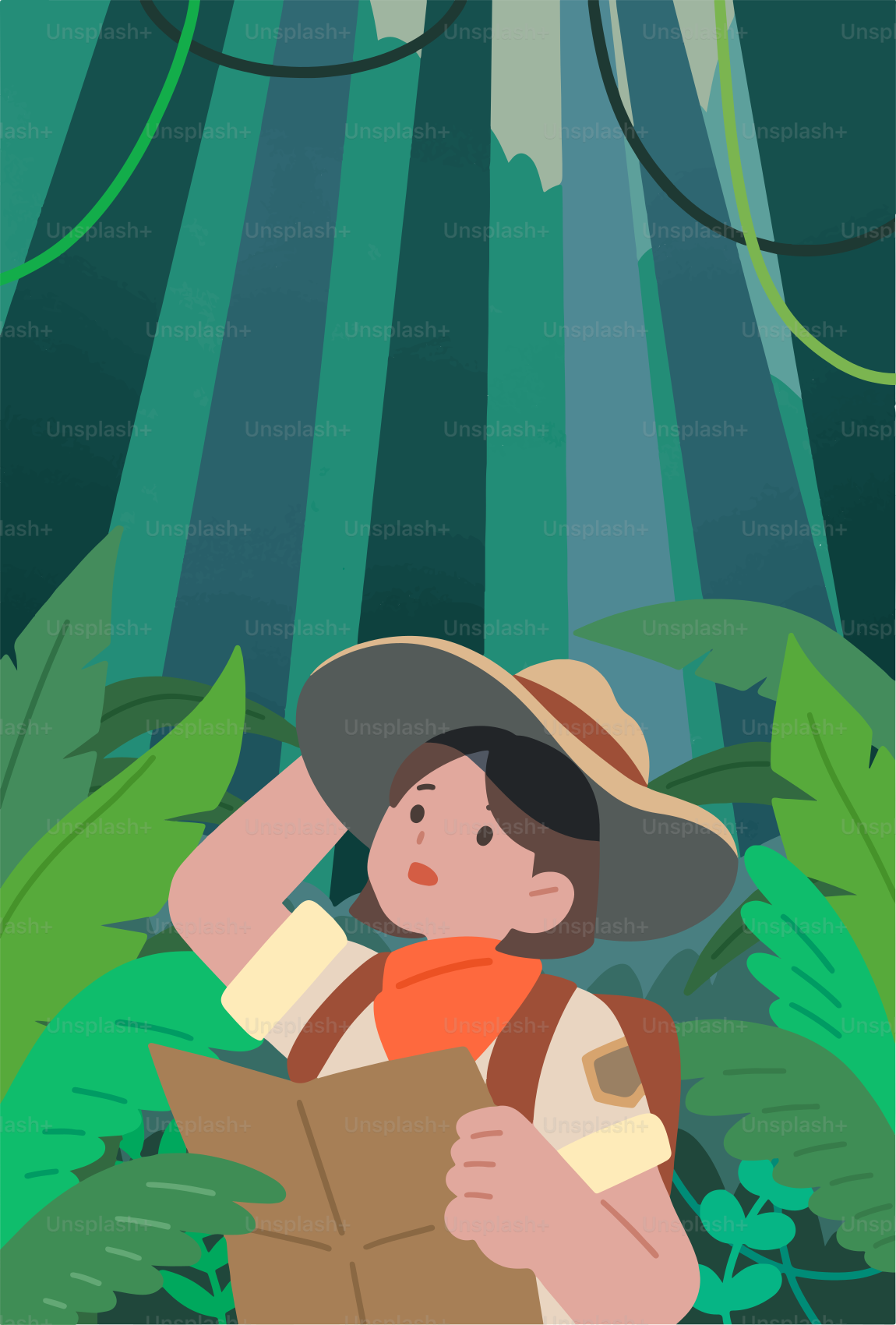 Une femme avec un chapeau regarde une carte